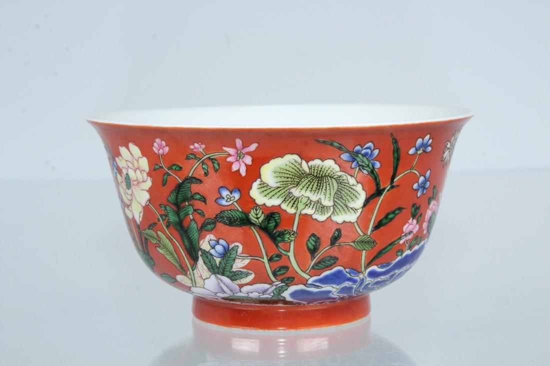 Marked, Chinese Hand-Painted Porcelain Bowl (1 of 11)
