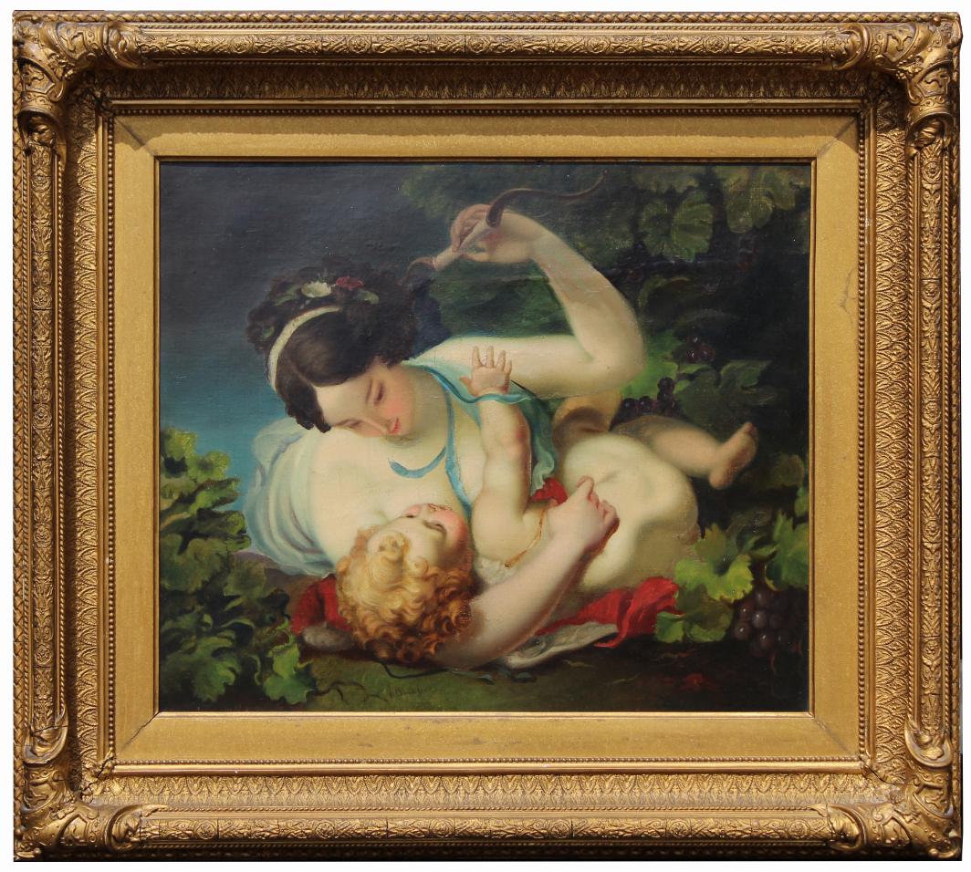 After Boucher, Signed Painting of Mother & Cherub (1 of 5)