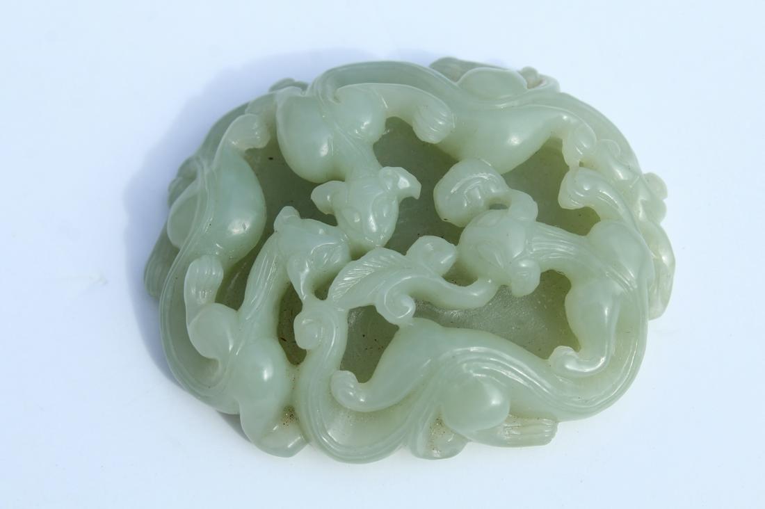 Carved Chinese Jade Chilong Dragon Disc (1 of 5)