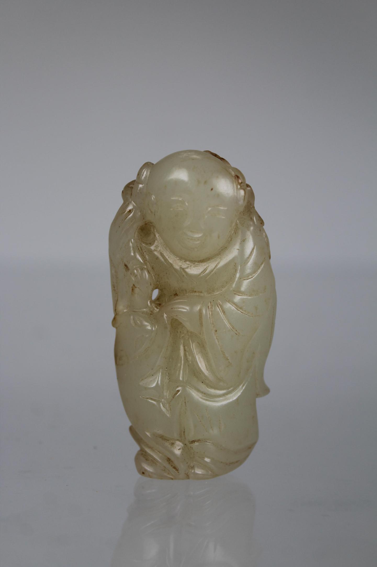 Carved Chinese Jade Figural Pendant (1 of 5)