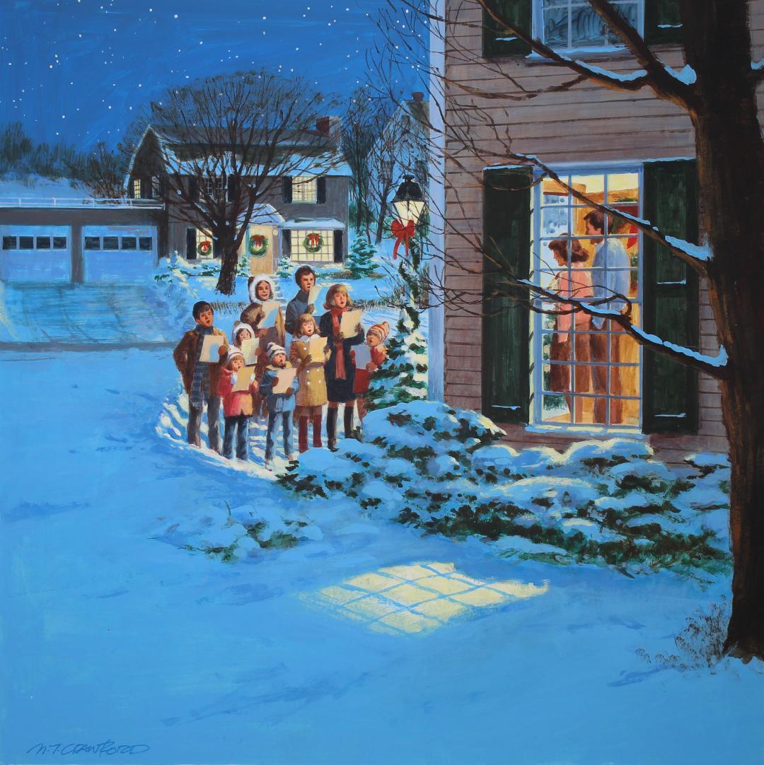 Mel Crawford (B. 1925) "Christmas Carolling" (1 of 4)