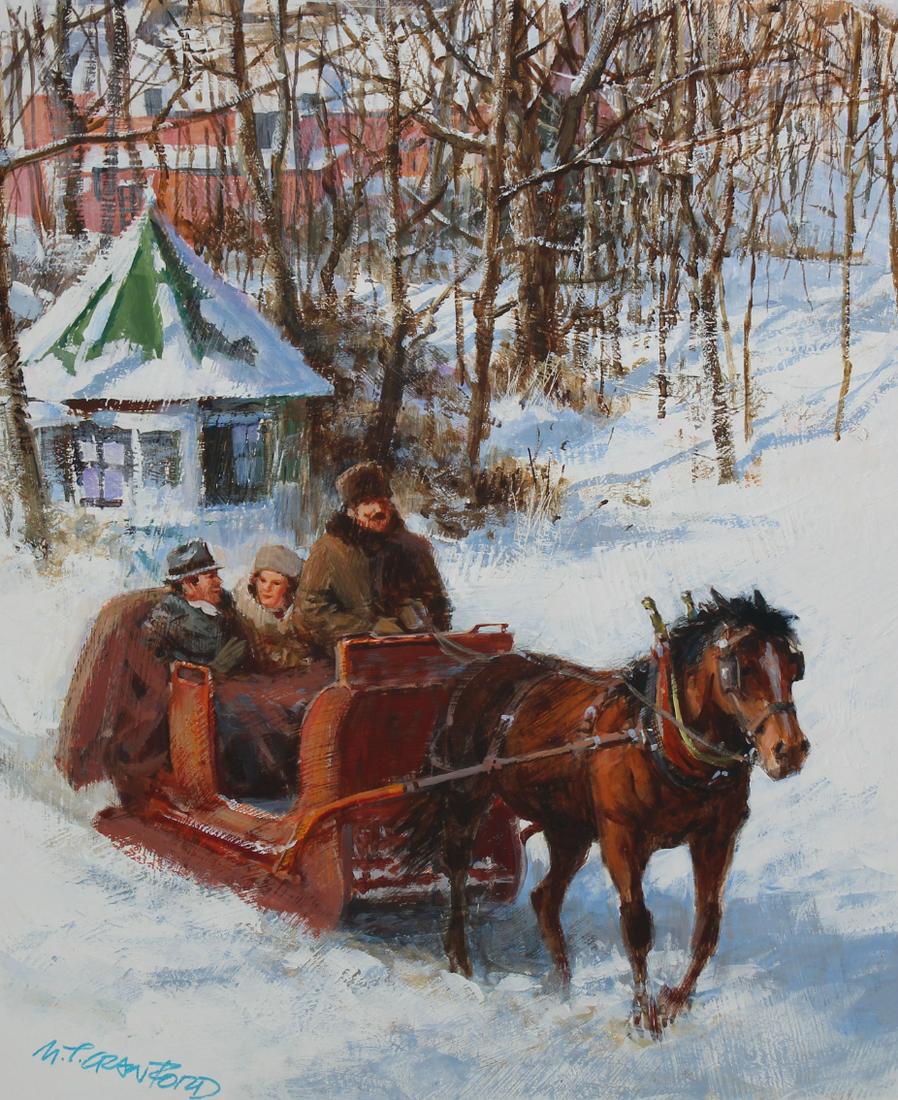 Mel Crawford (B. 1925) A Winter Sleigh Ride (1 of 3)