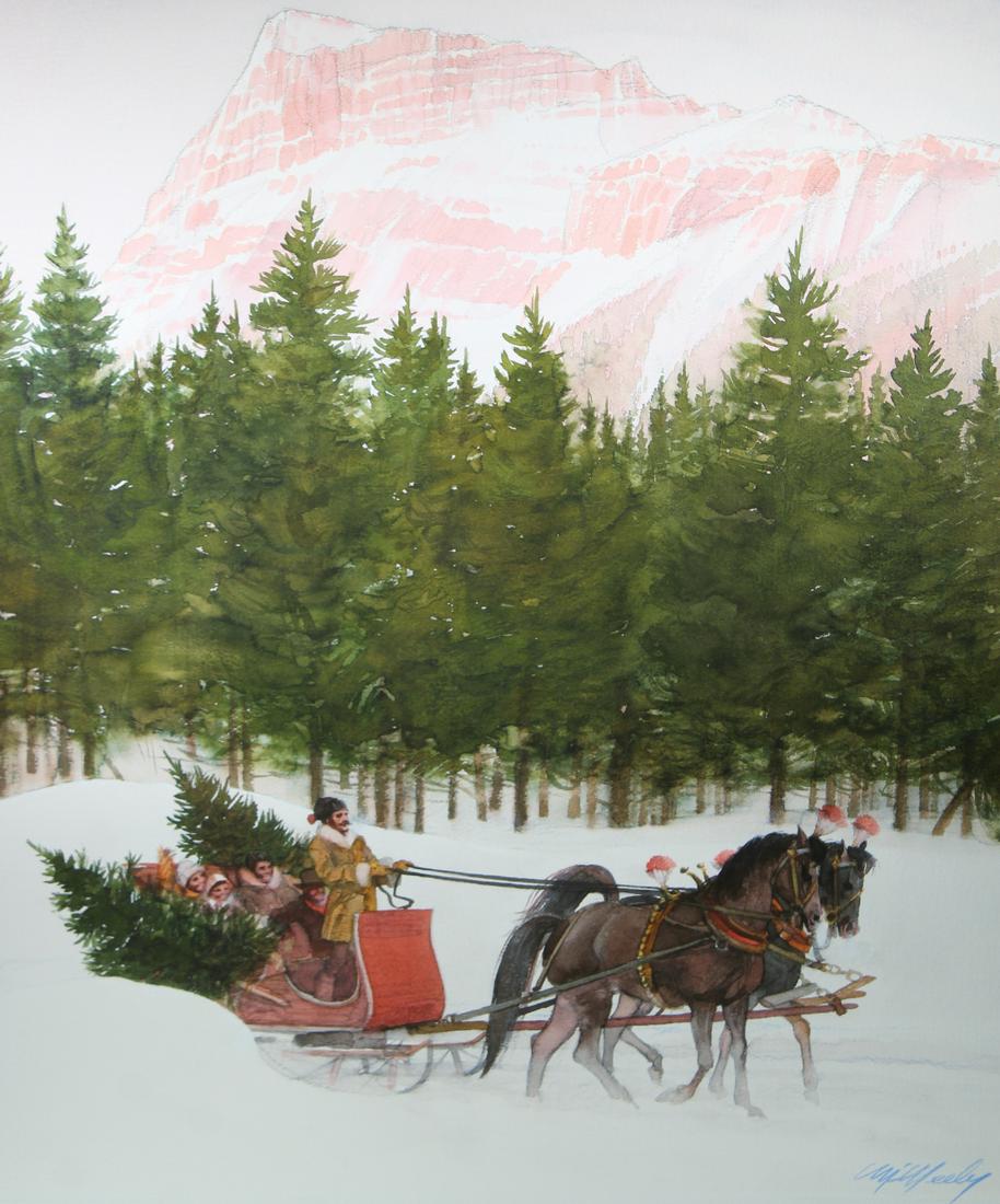 Tom McNeely (B. 1935) "Christmas Tree in Sleigh" (1 of 6)