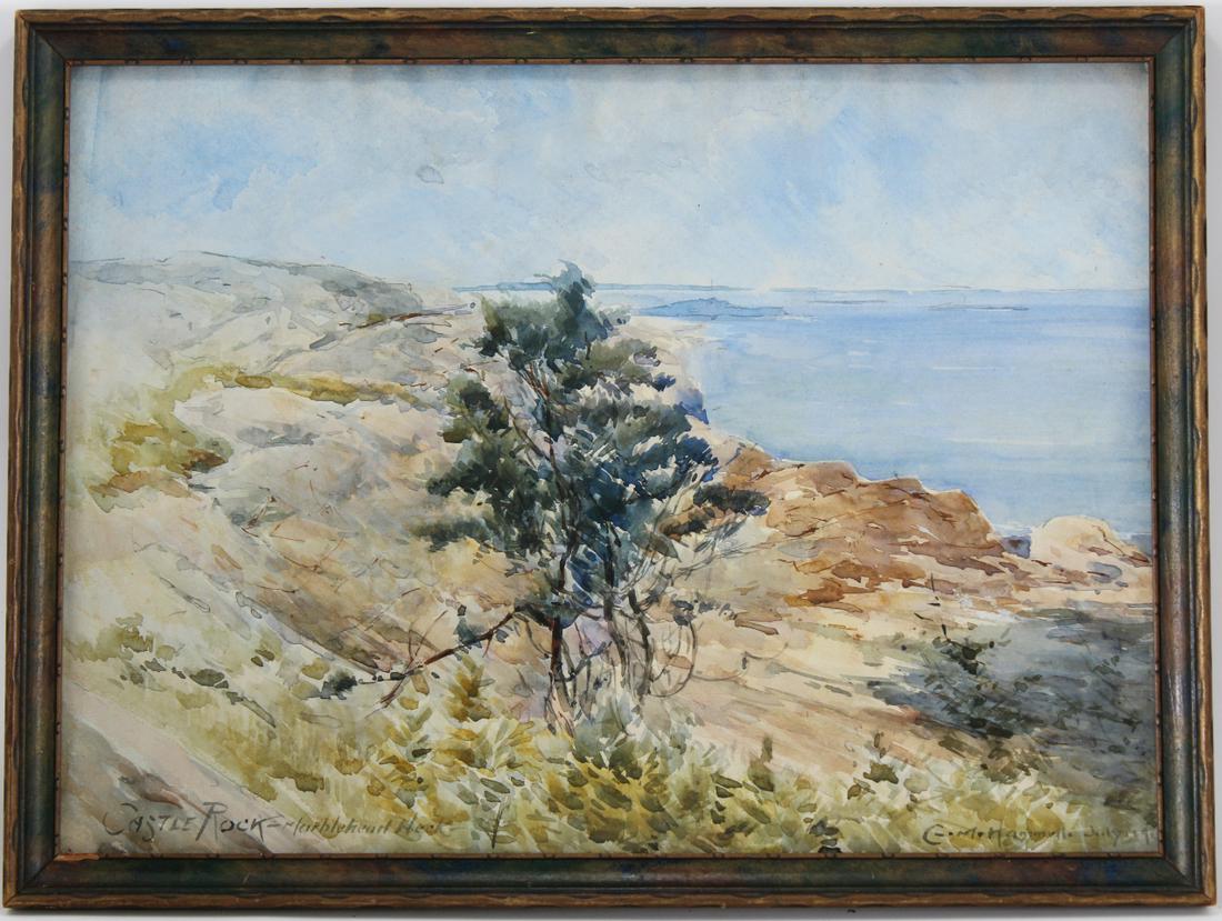 Signed, "Castle Rock- Marblehead Neck" Watercolor (1 of 3)
