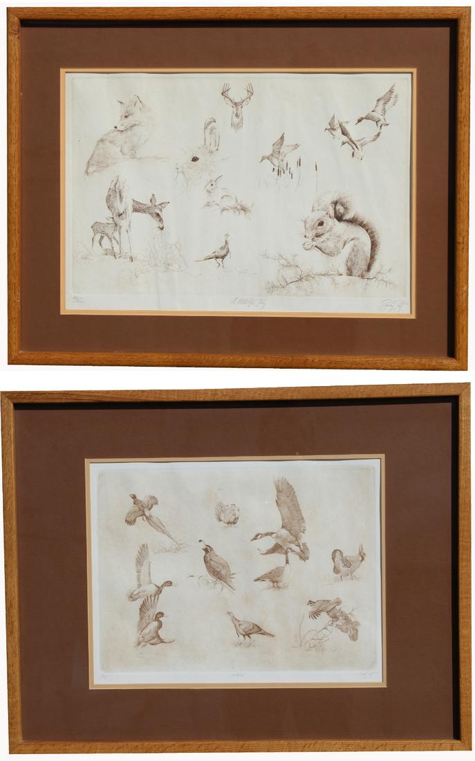 (2) Sandy Scott  (Born 1943) Pencil Signed Etchings (1 of 7)