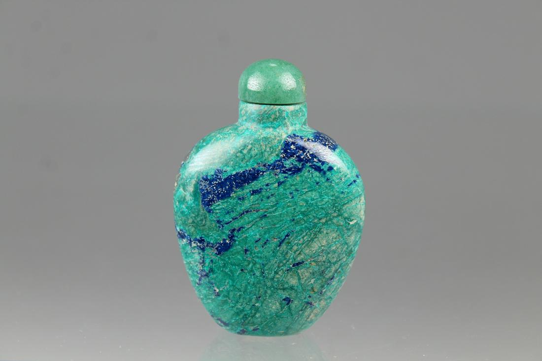 Chinese Carved Azurite-Malachite Snuff Bottle (1 of 5)
