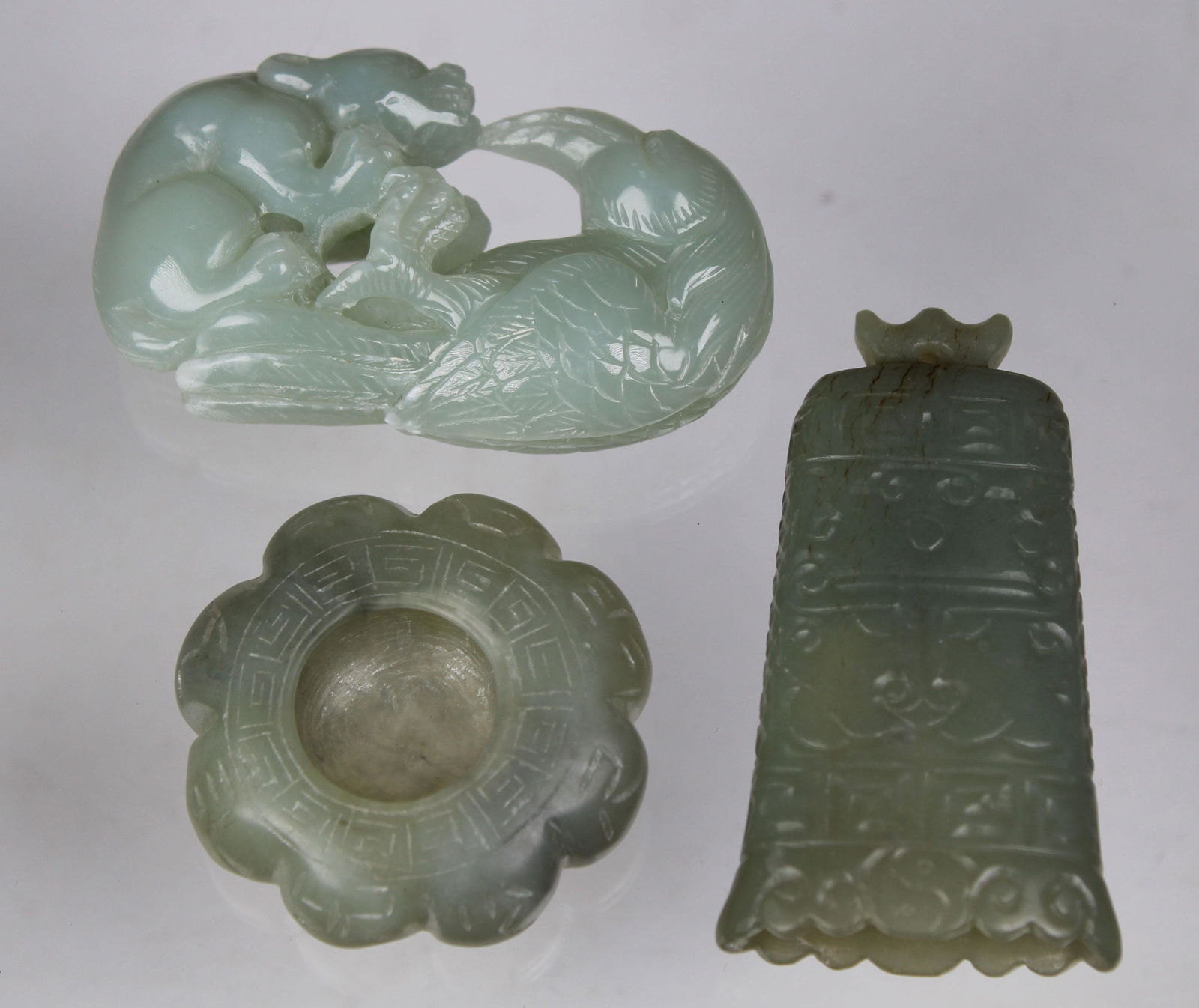 (3) Chinese Carved Jade Articles (1 of 2)