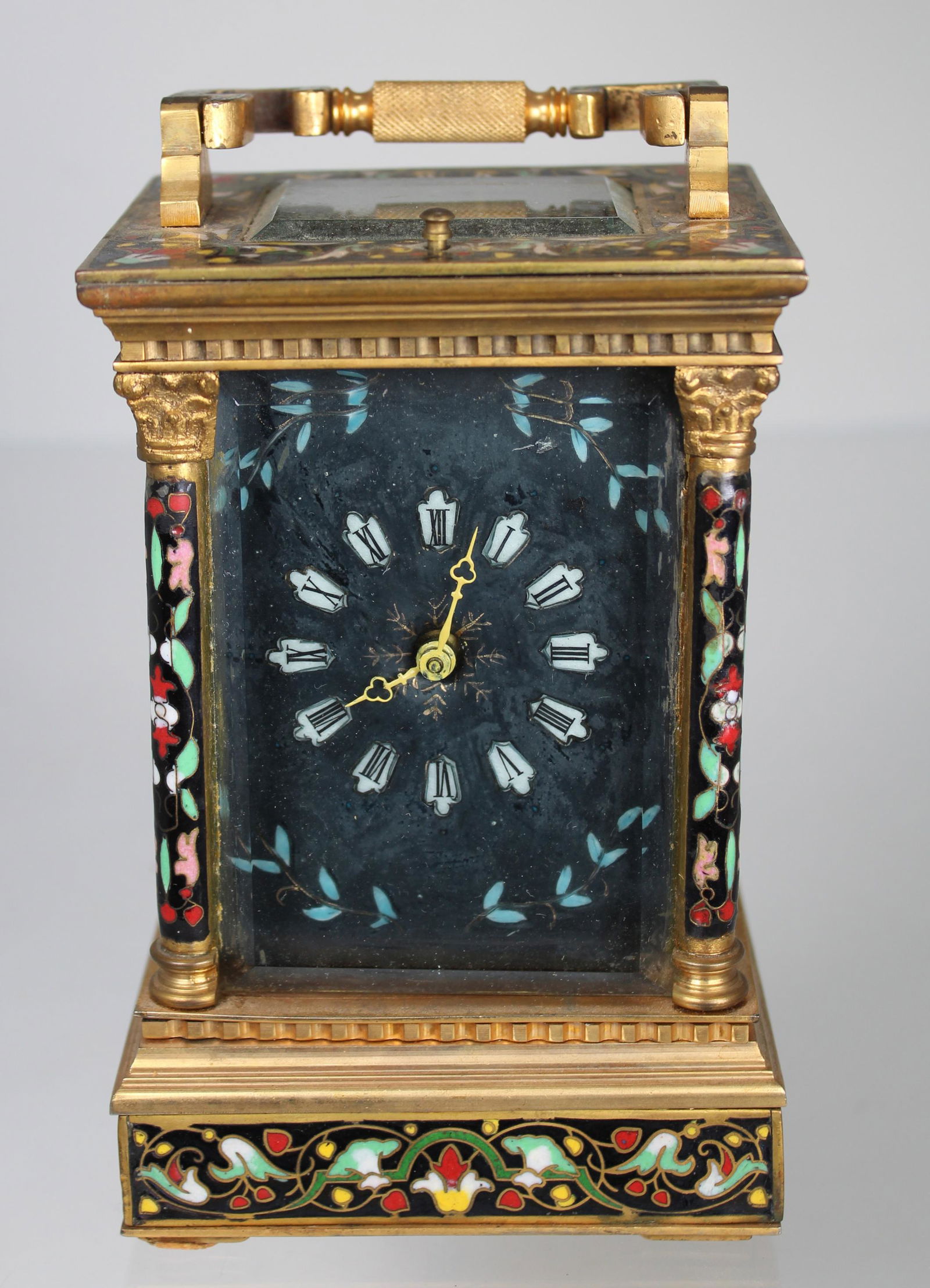 French Bronze/Champleve Carriage Clock (1 of 4)