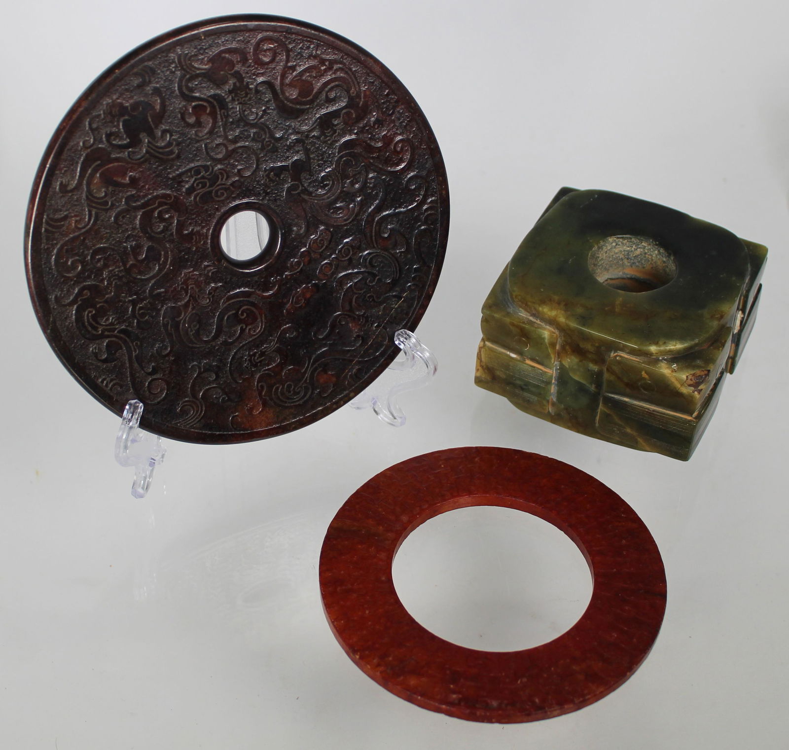 (3) Chinese Carved Stone Archaic Style Articles (1 of 3)