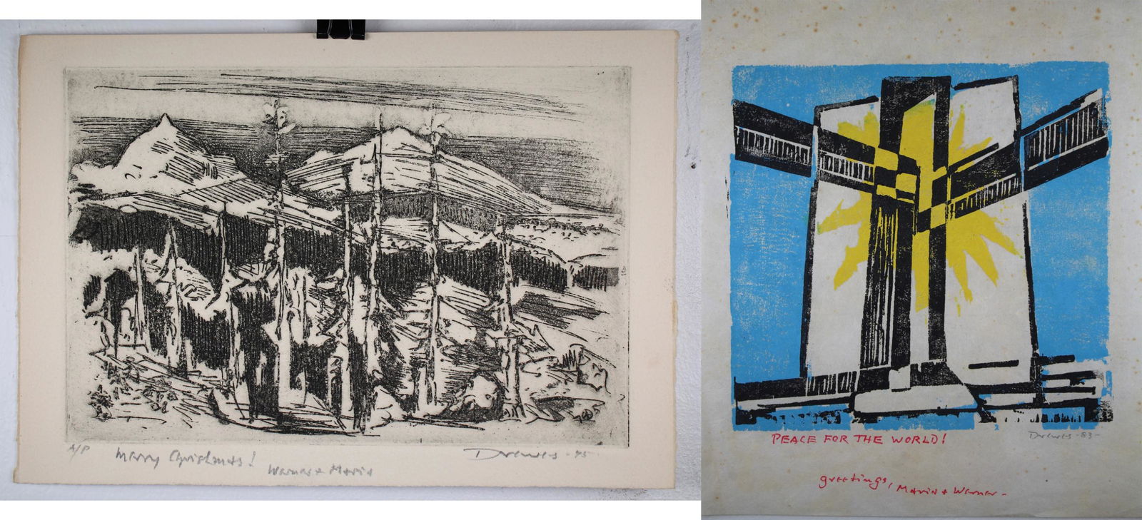 (2) Werner Drewes (American, 1899-1985) Woodcuts (1 of 3)