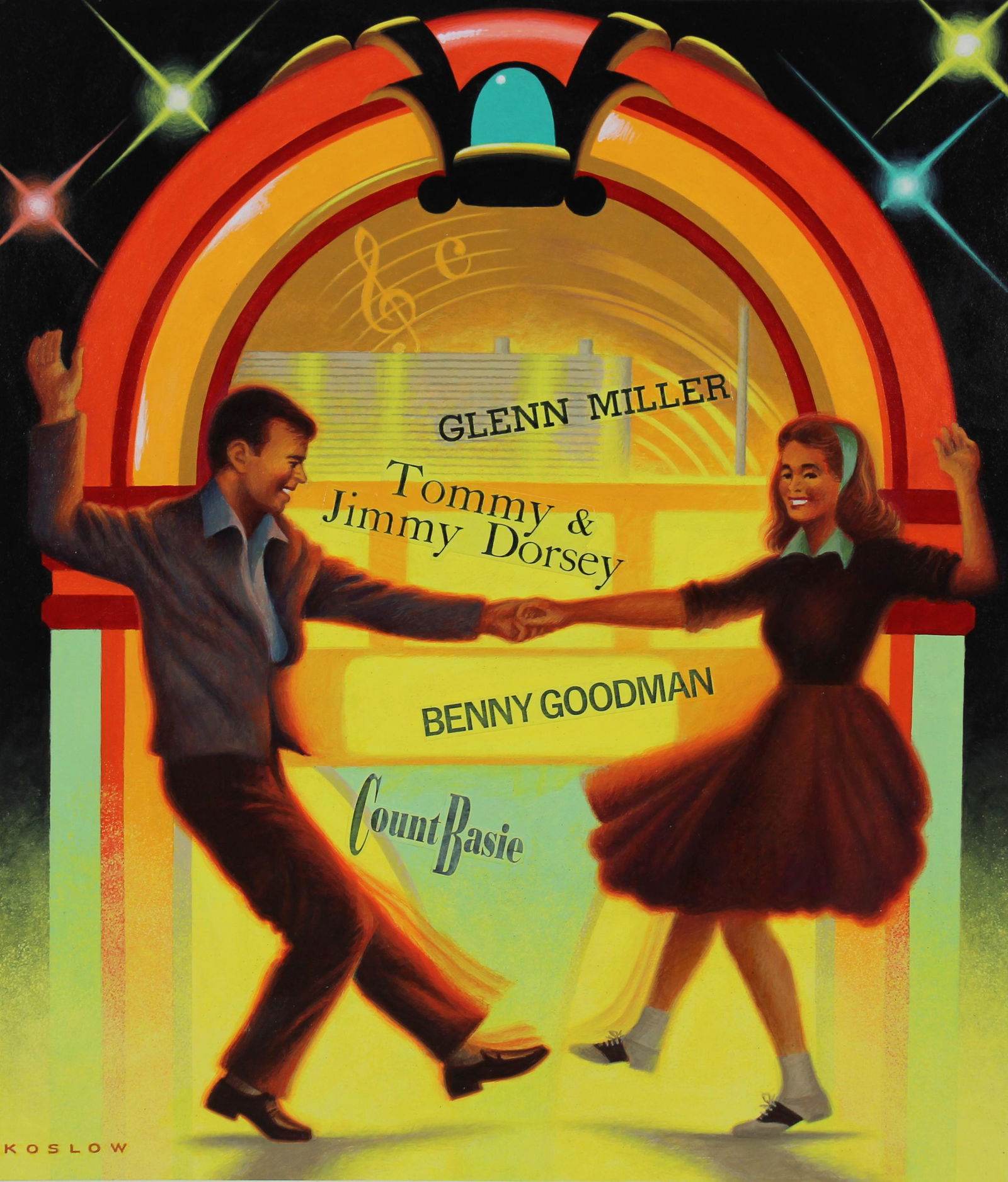 Howard Koslow (1924 - 2016) Couple Dancing to Juke (1 of 5)