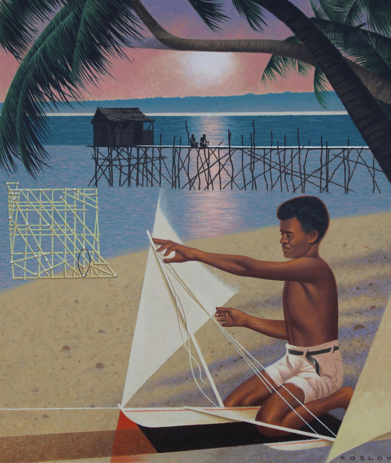 Howard Koslow (1924 - 2016) "Micronesia Paradise" (1 of 5)