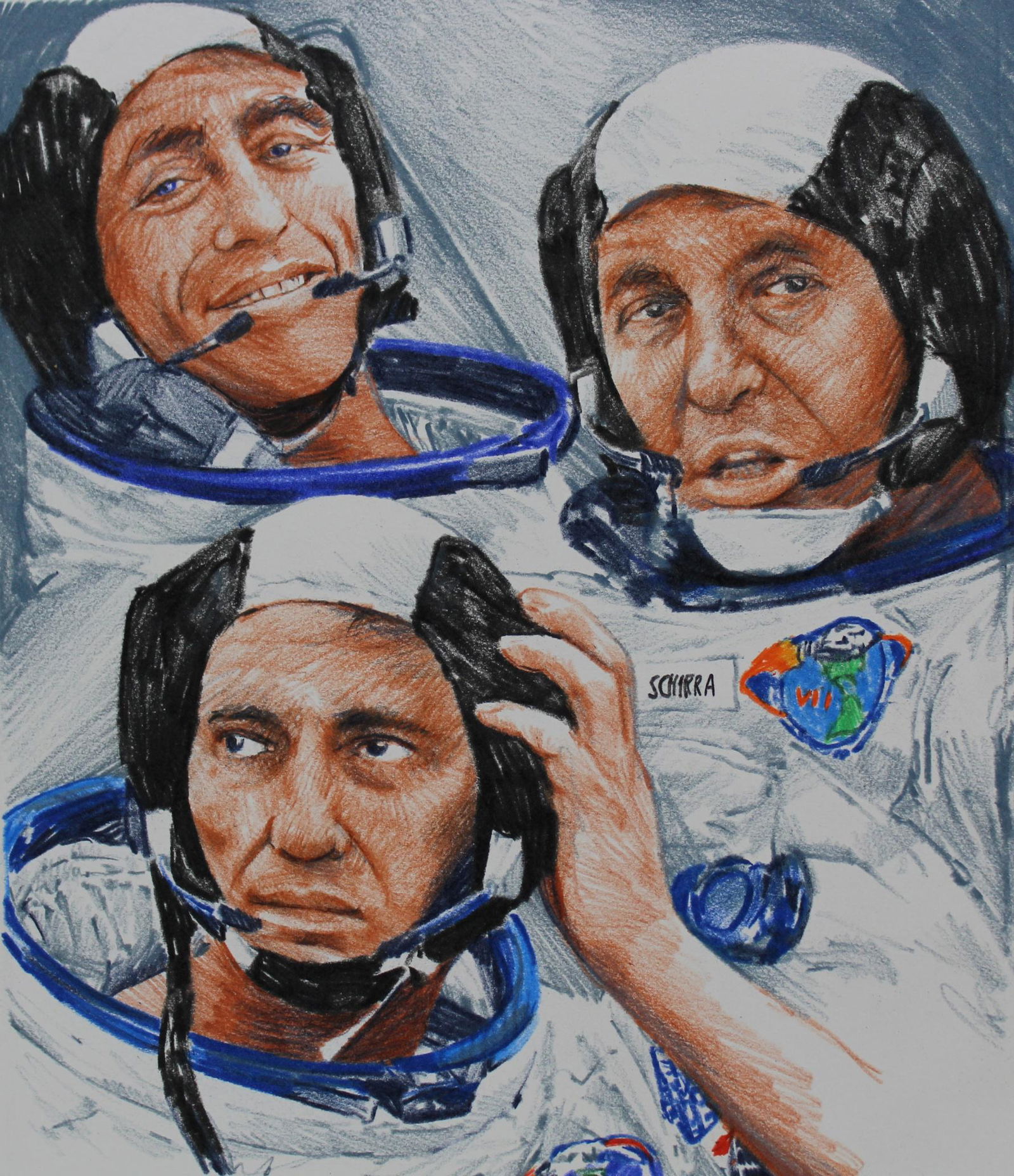 Chris Calle (B. 1961) "Astronauts of Apollo 7" (1 of 4)