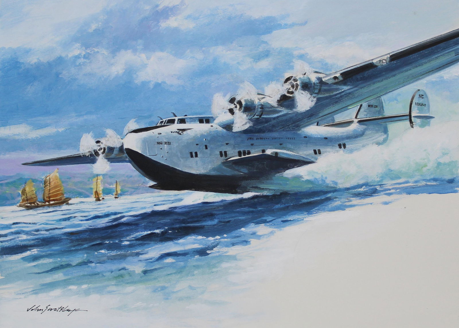 John Swatsley (B. 1937) "China Clipper Seaplane" (1 of 7)