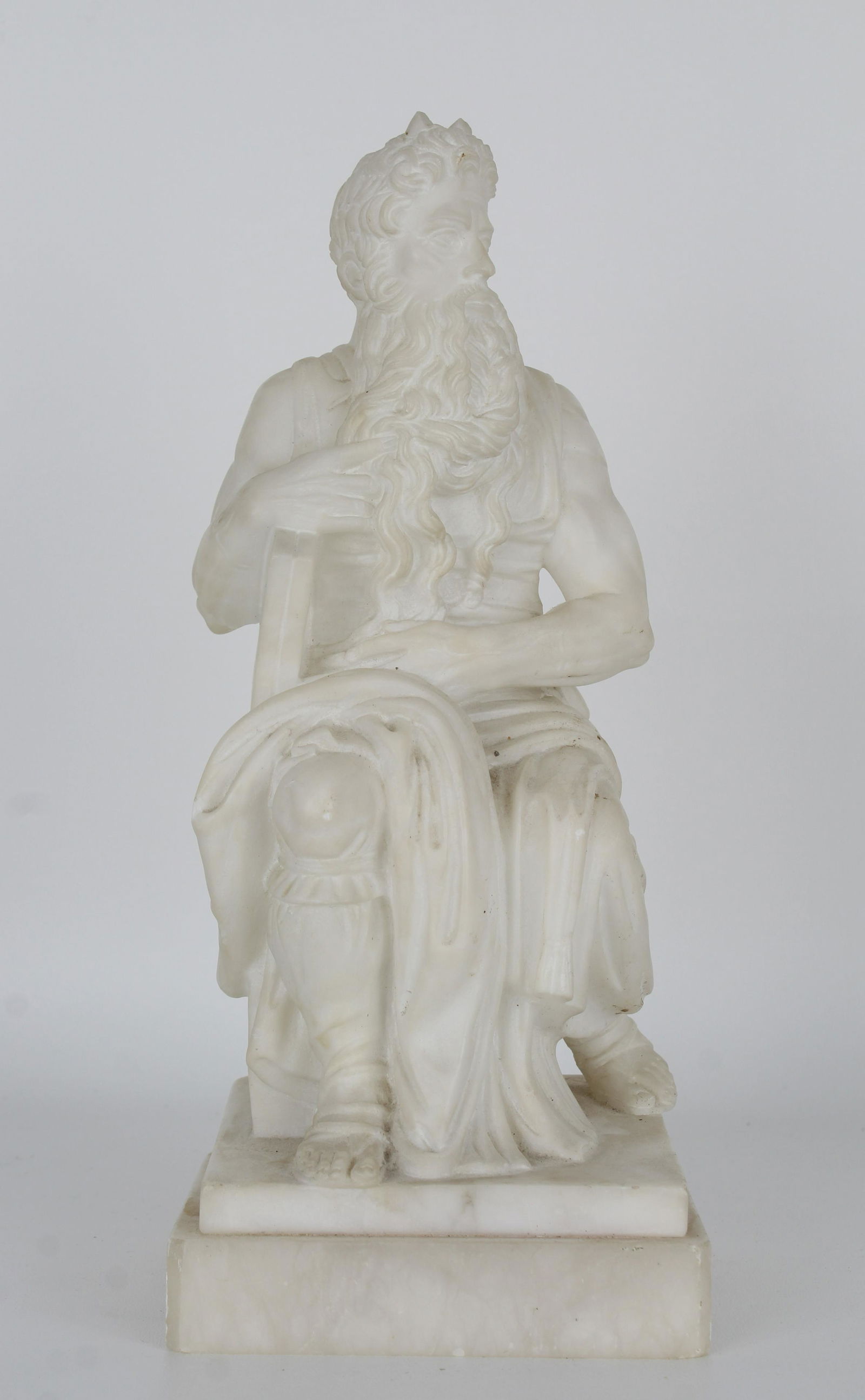 Carved Alabaster Seated Moses Figure (1 of 4)