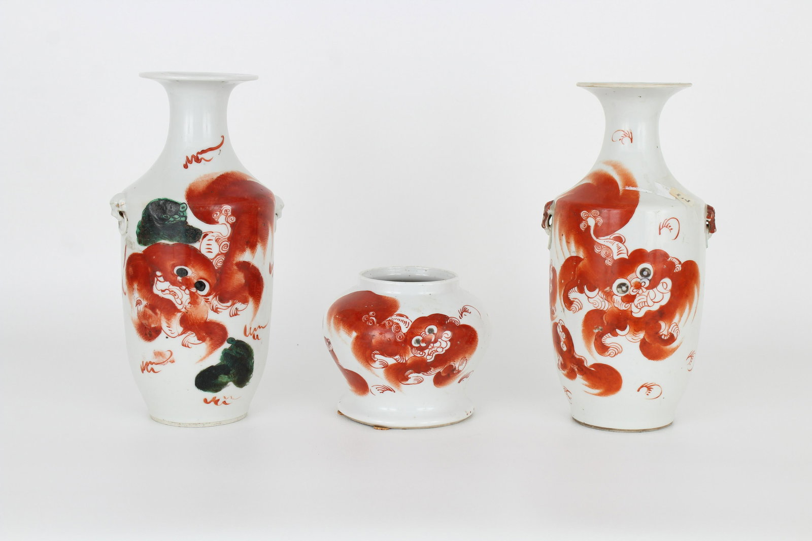 (3) Antique Chinese Dragon Vases: (3) Antique Chinese Dragon Vases Marked on base. Wax seal on bases. Provenance: Comes from the estate of Richard Swann ?Godfather of Democratic fundraising in Florida' and former finance chair for Pre