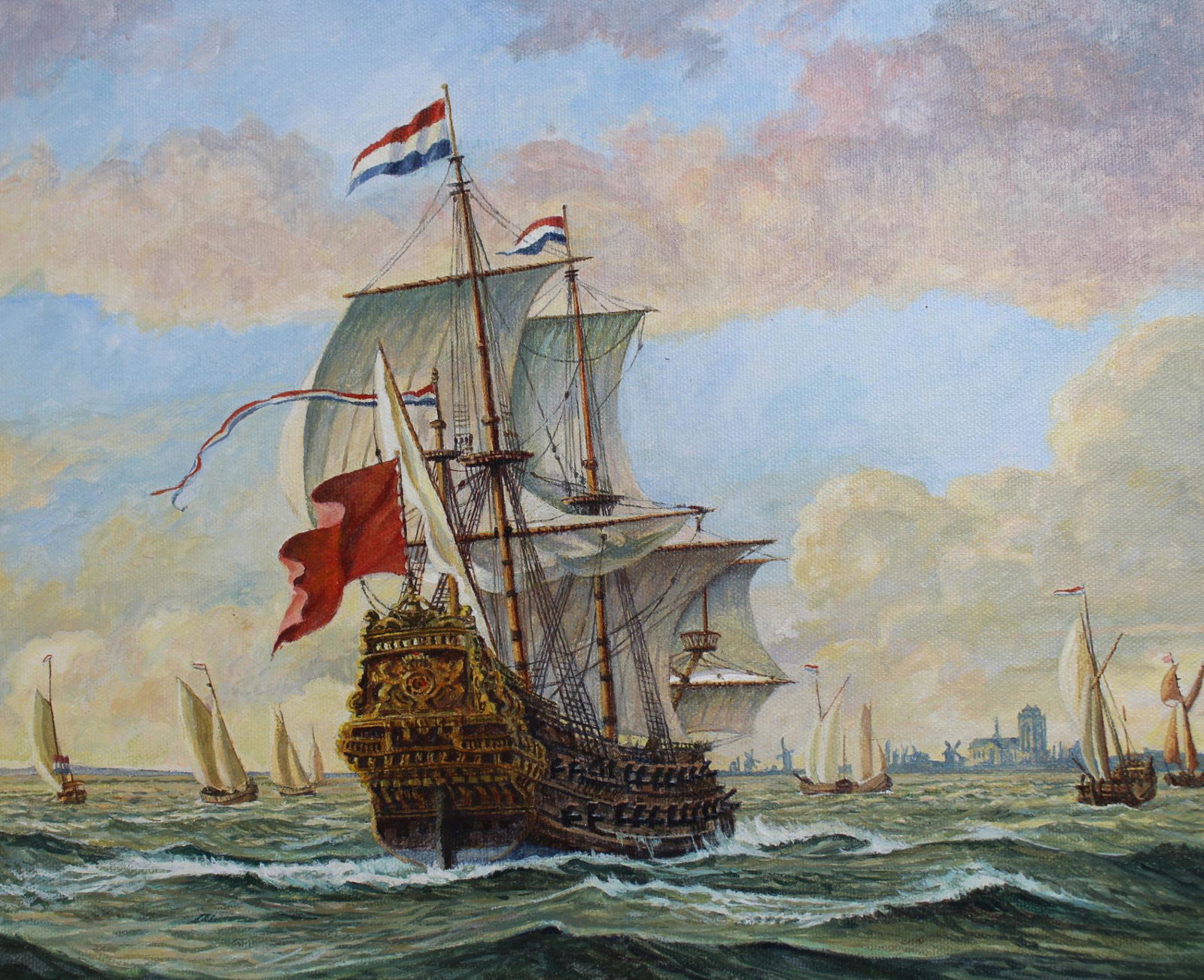 Brian Sanders (B. 1937) "Brederode": Brian Sanders (British, B. 1937) "Brederode" Signed lower right. Original Oil painting on Masonite. Provenance: Collection of James A. Helzer (1946-2008), Founder of Unicover Corporation. This paintin