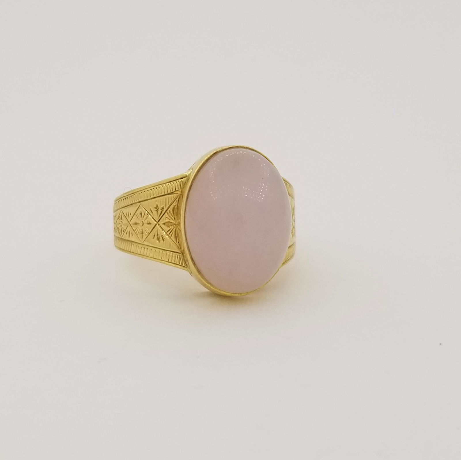 14K Gold & Pink Jade Ring (1 of 5)