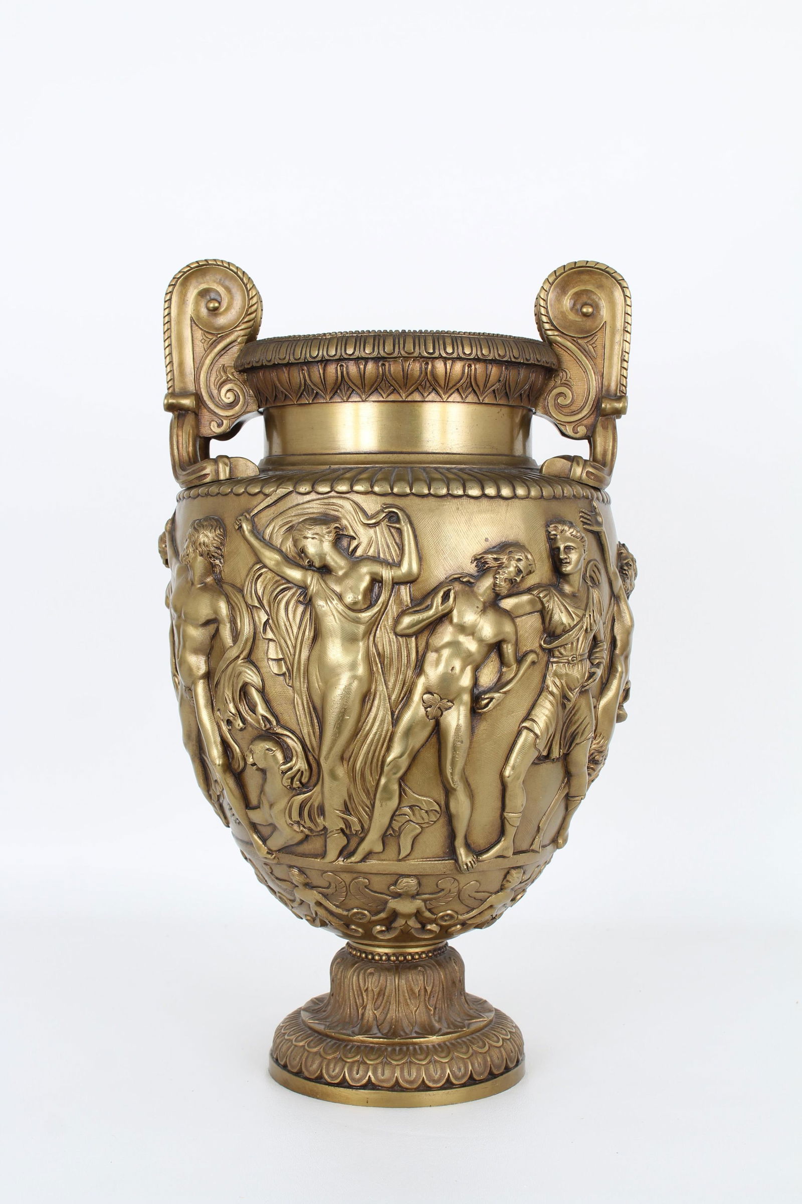 French Bronze Figural Twin Handled Urn (1 of 7)