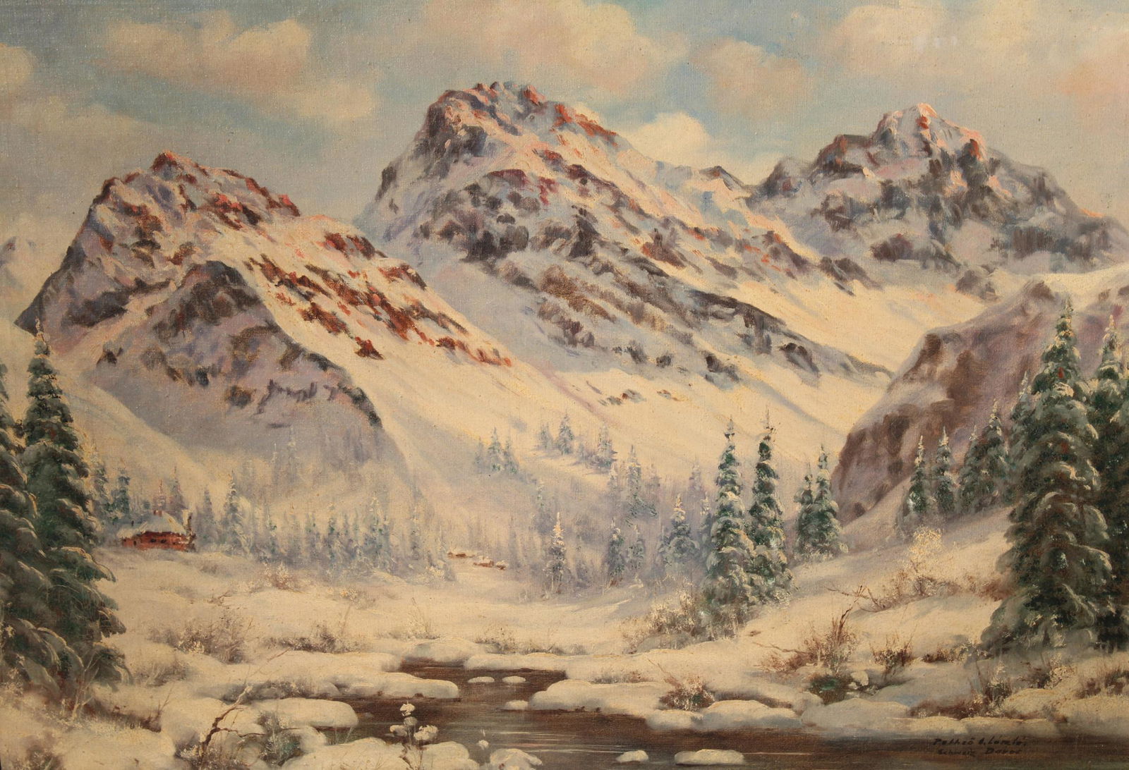 20th C. European School Snowy Landscape Signed (1 of 6)