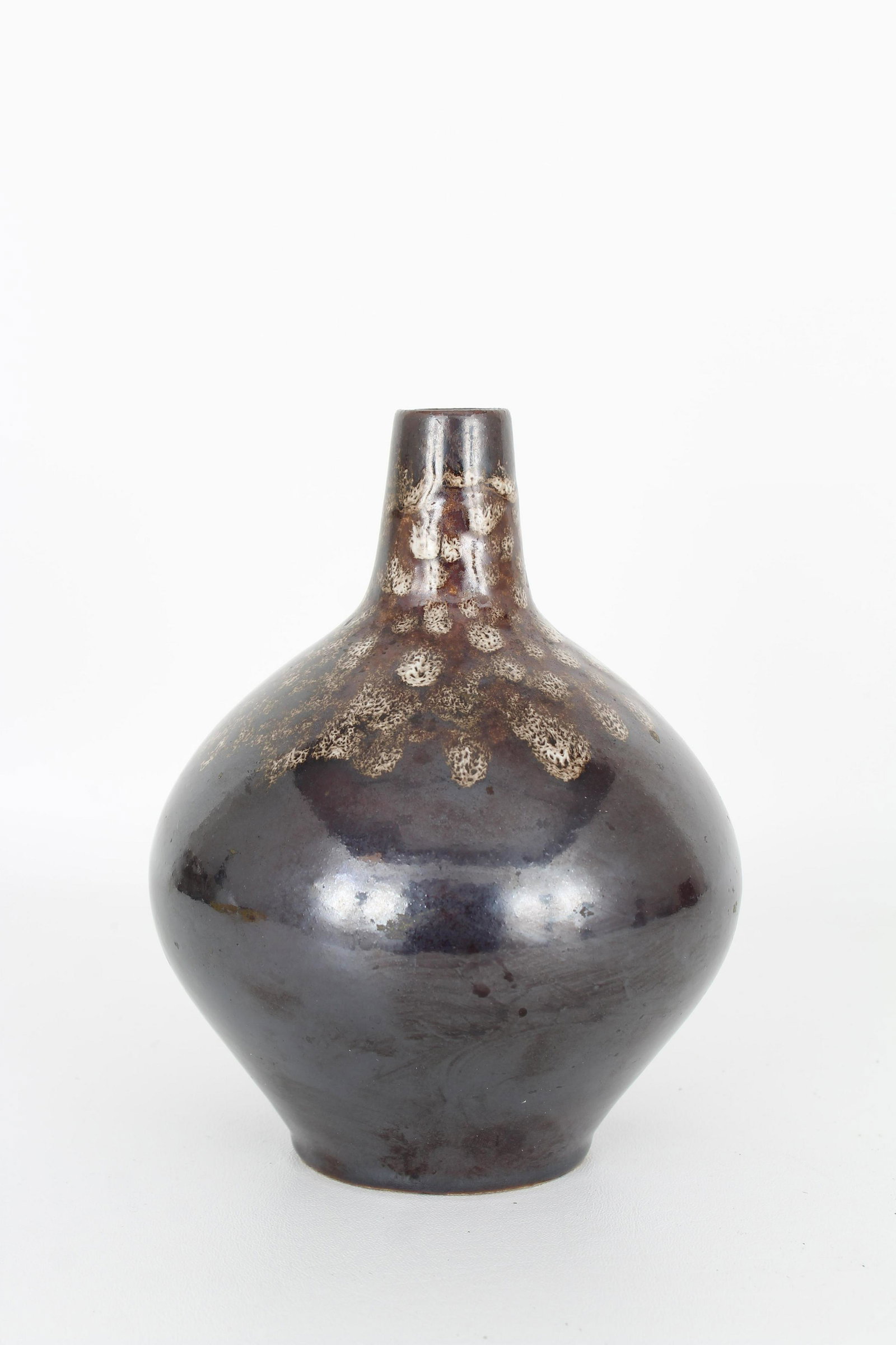 Signed, Mid Century Art Pottery Vase: Signed, Mid Century Art Pottery Vase. Indistinctly signed on bottom of vase. Height: 7.75 in.