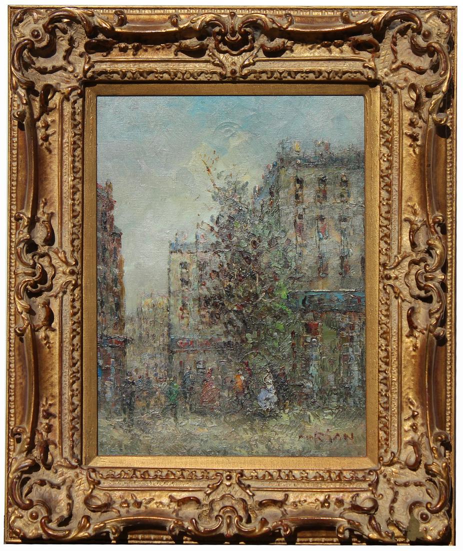 Morgan (20th C) Impressionist Street Scene (1 of 4)