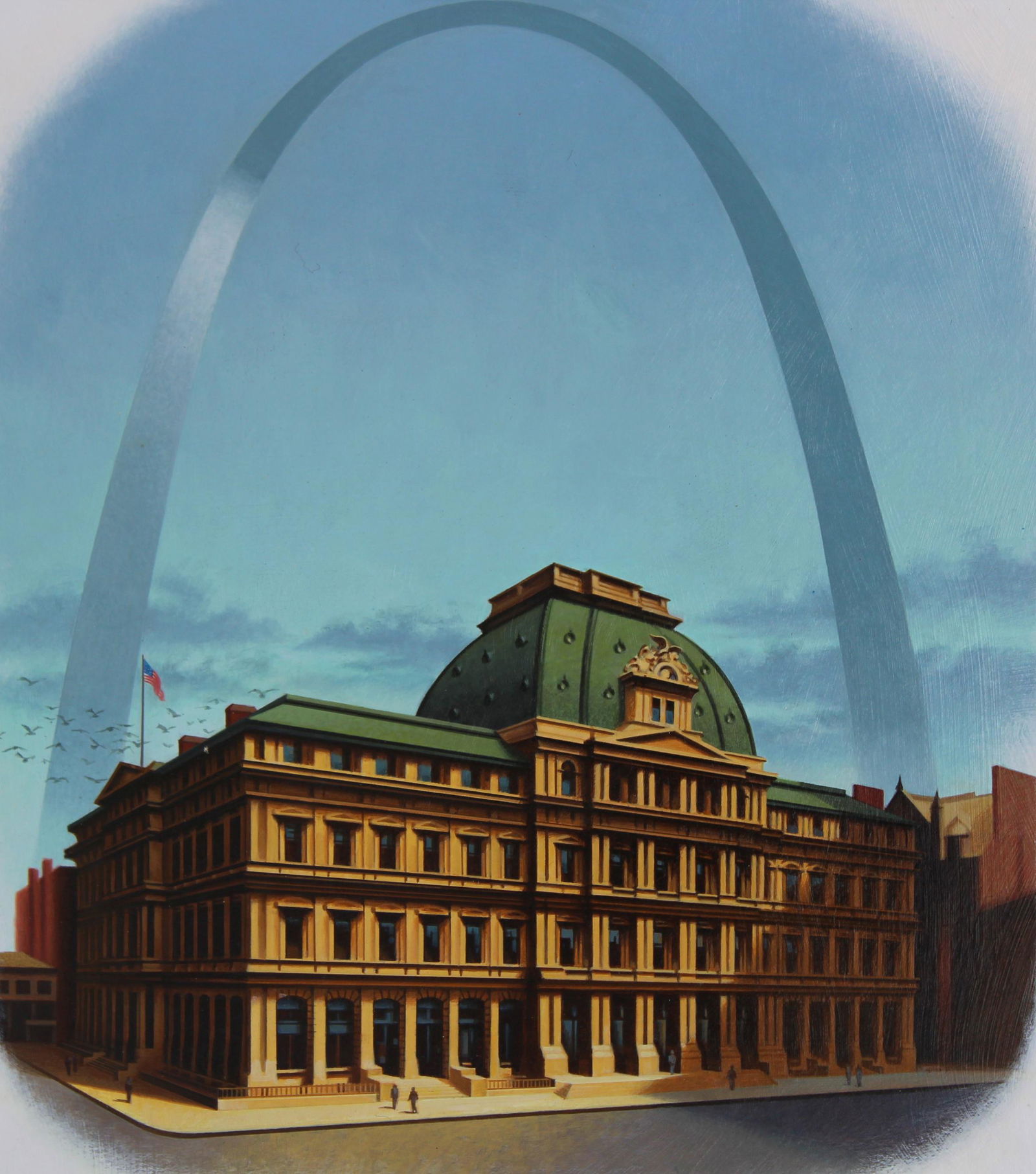 Howard Koslow (1924-2016) "St Louis Post Office" (1 of 5)