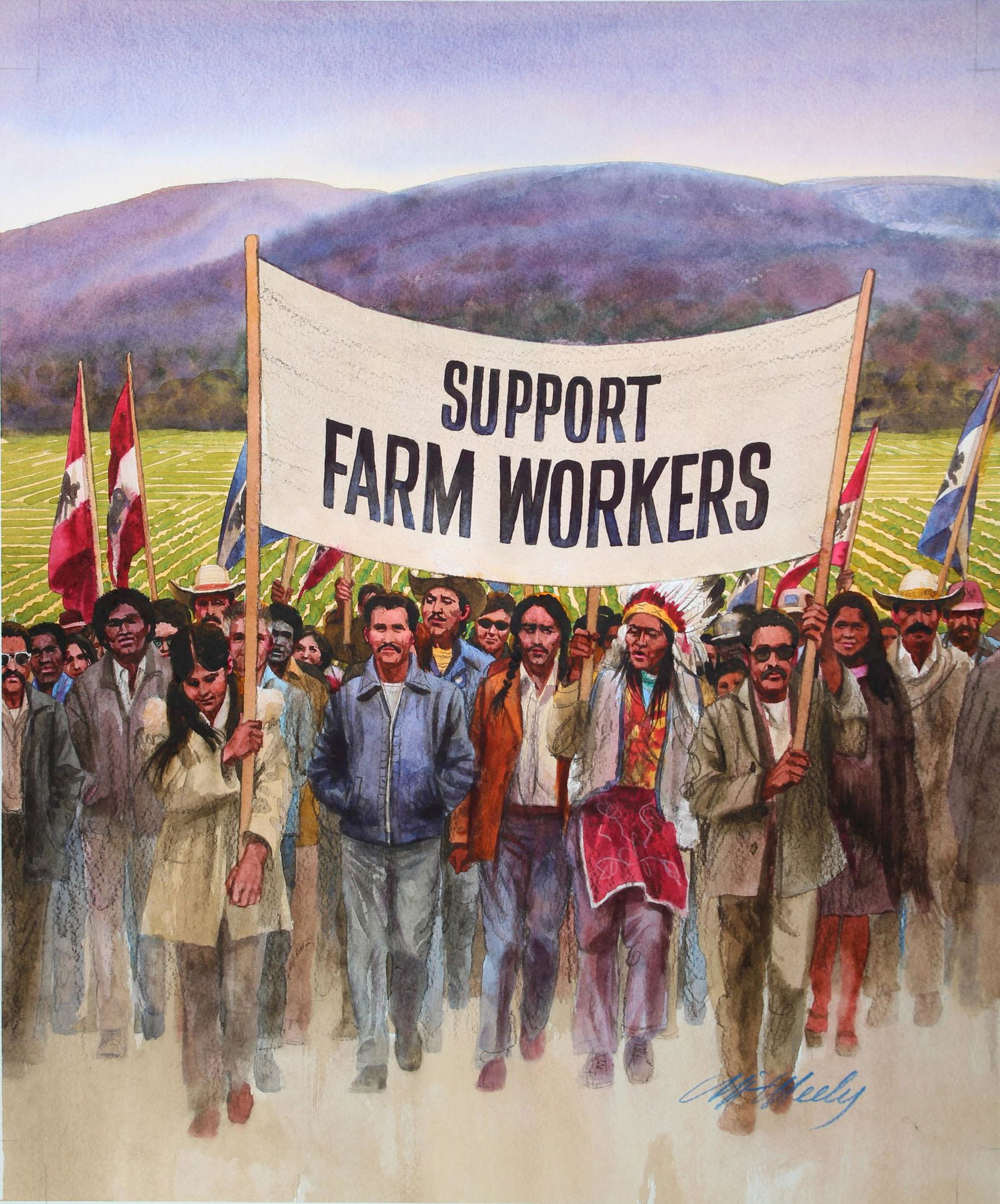 Tom McNeely (B. 1935) "Cesar Chavez" (1 of 4)