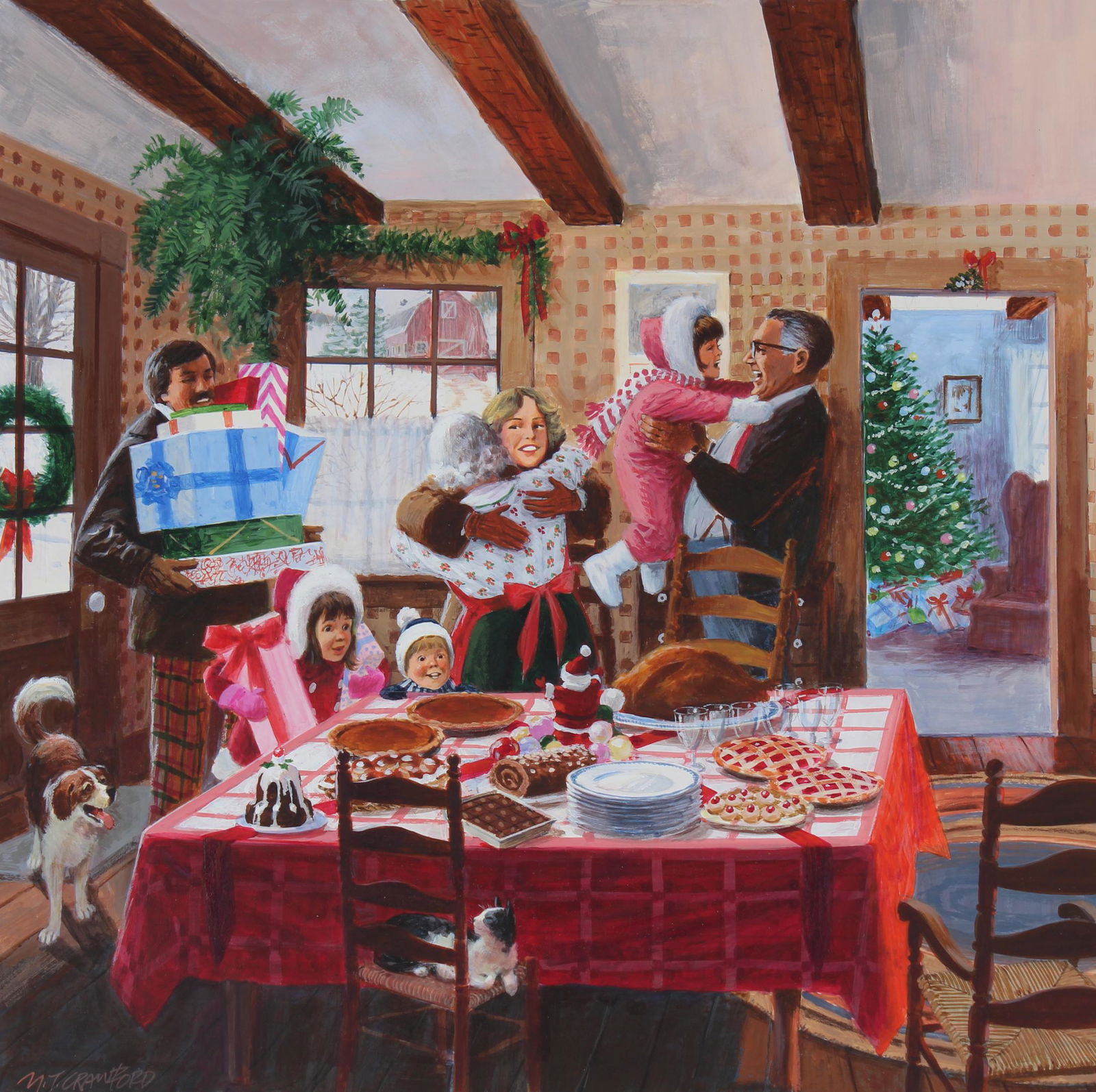 Mel Crawford (B. 1925) "Christmas Dinner" (1 of 5)