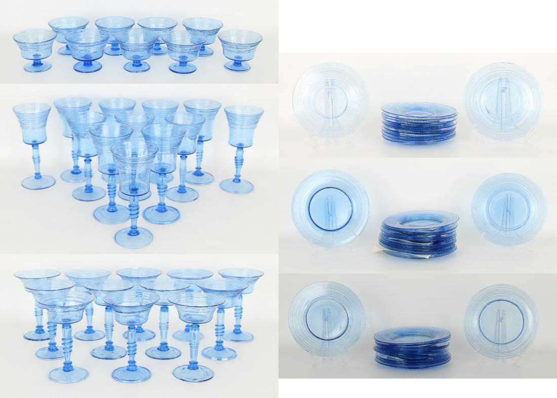 72 Pc Steuben Celeste Set, Important Provenance (1 of 10)
