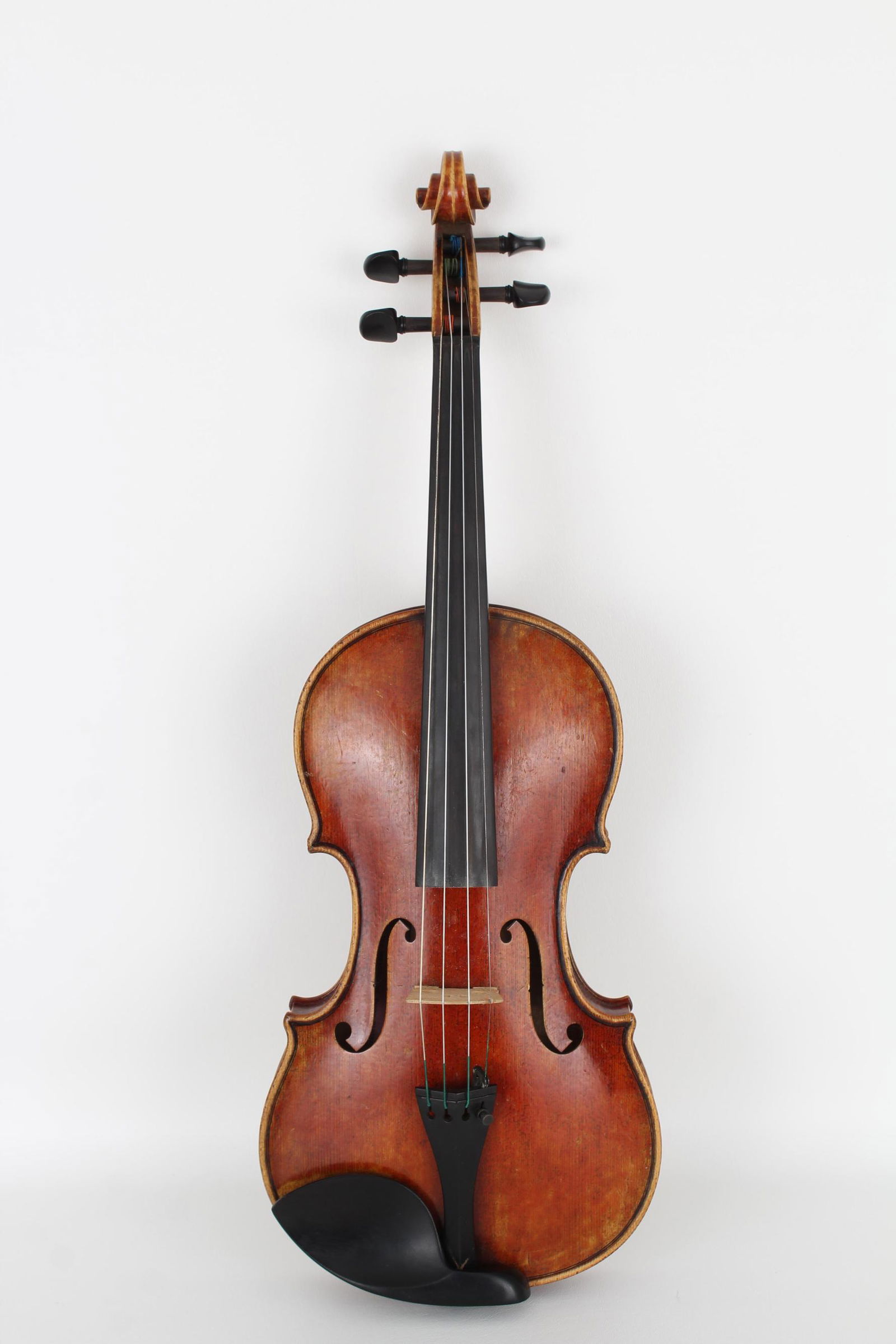 Violin, Maucotel Micolas: YVS Maucotel Micolas (San Francisco) label inside. Violin Size: 24 x 8.25 in. Case Dimensions: 32 x 10 x 5 in.