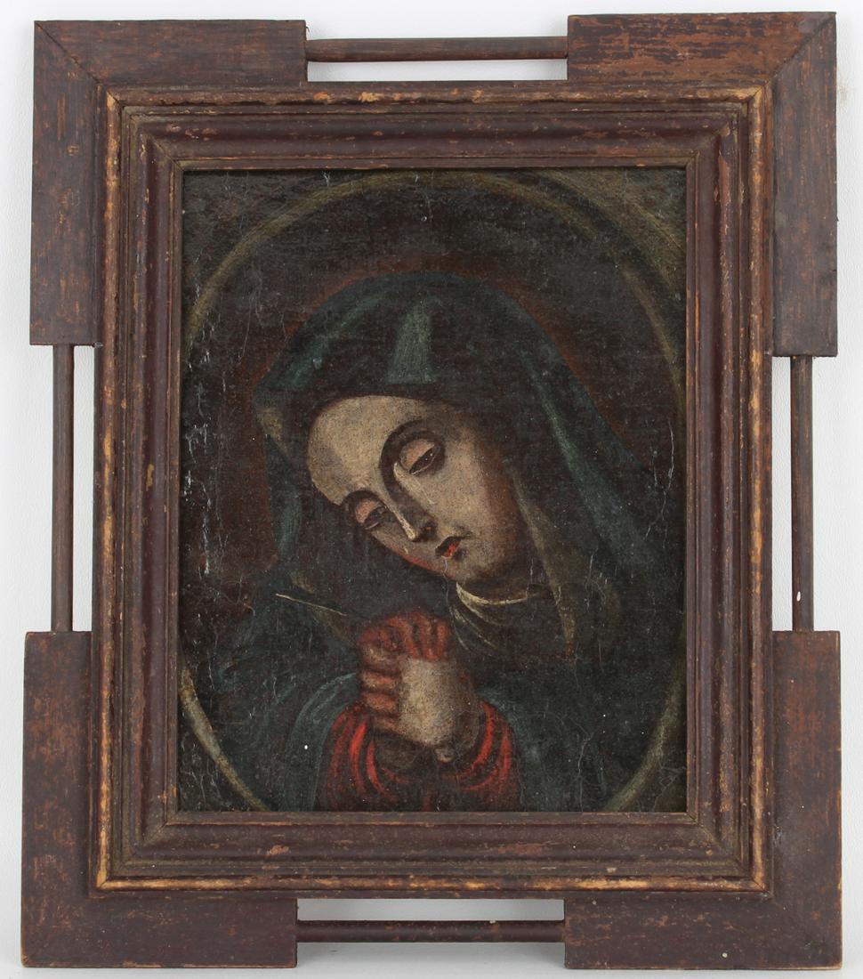 17th C. Old Master Painting of The Virgin Mary (1 of 3)