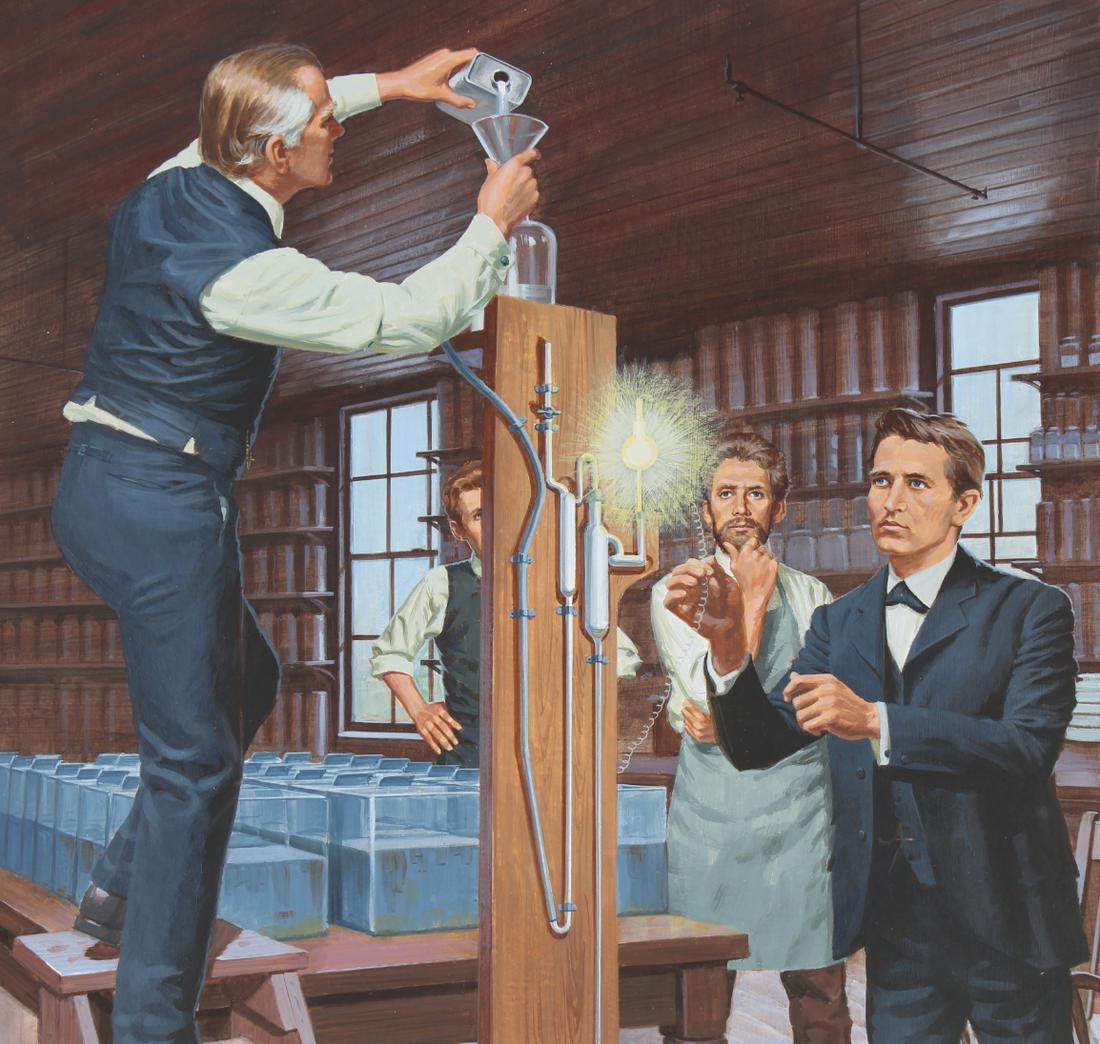 Ed Vebell (1921 - 2018) "Edison Invents Light" (1 of 7)