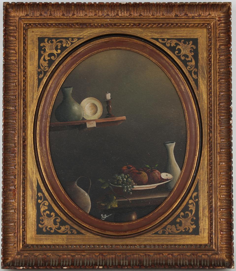 Signed, Early 20th C. Still Life Painting: Signed, Early 20th C. Still Life Painting. Signed indistinctly lower center. Oil on board. Sight Size: 11.5 x 9 in. Overall Framed Size: 12 x 15 in.