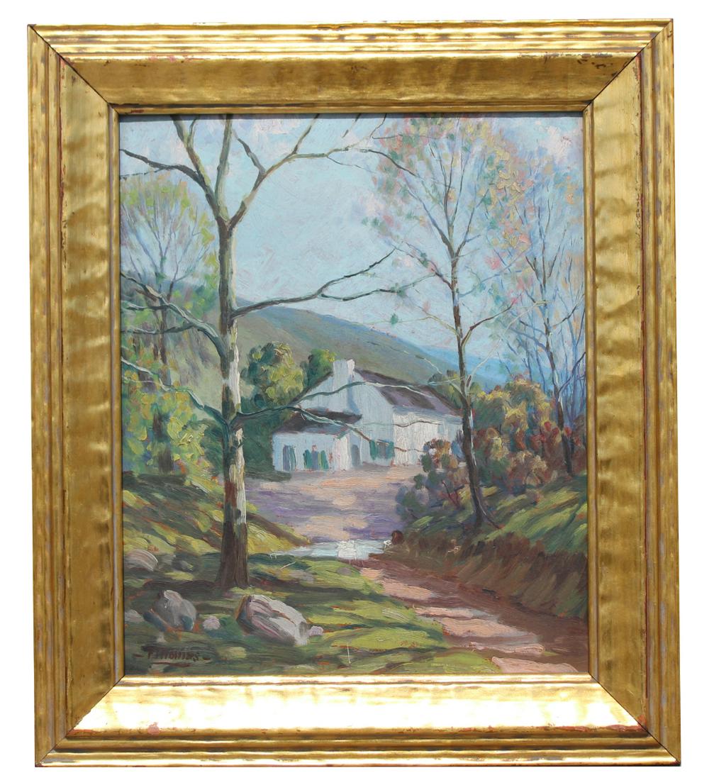 F. Thomas (20th C.) Landscape w/ Cottage (1 of 7)