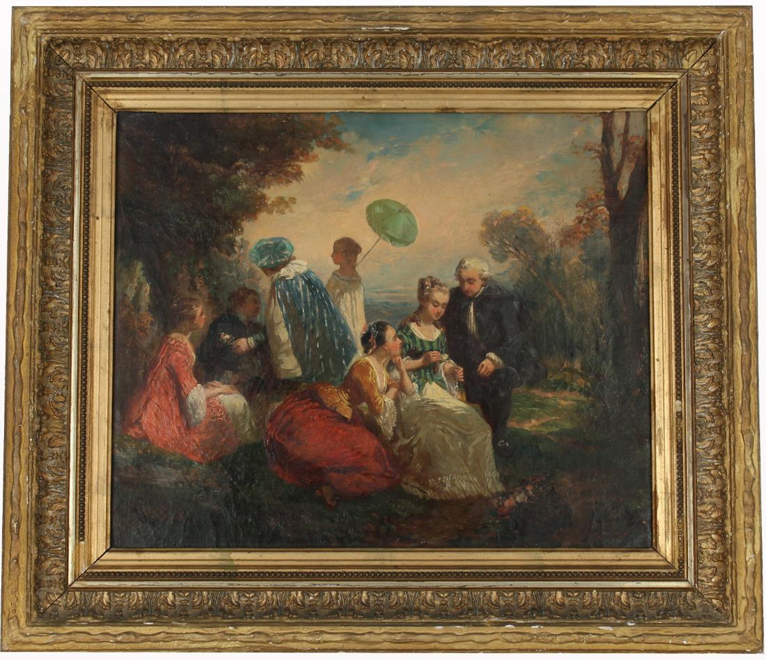 French School, 19th C. Figures in a Landscape (1 of 5)