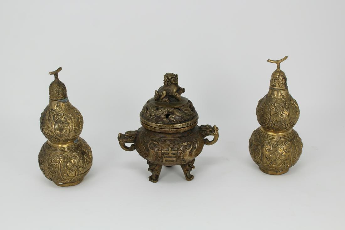 (3) Signed Chinese Bronze Vessels (1 of 8)