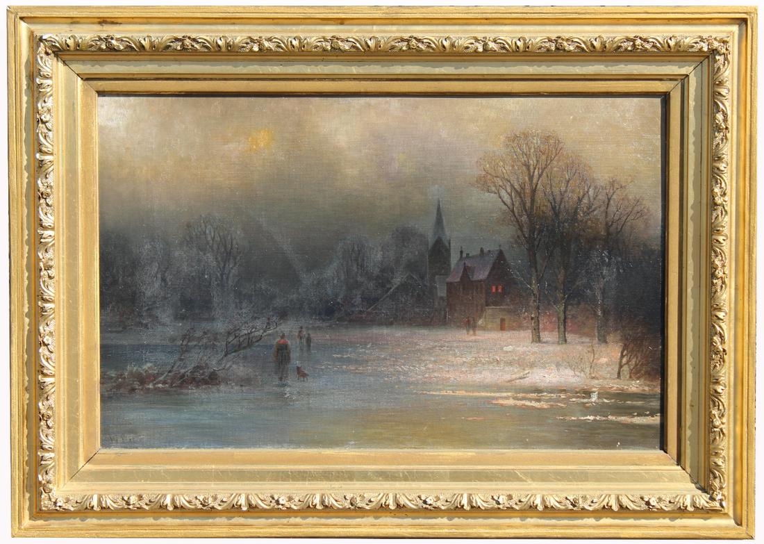 Signed, 19th C. European School Winter Scene (1 of 4)