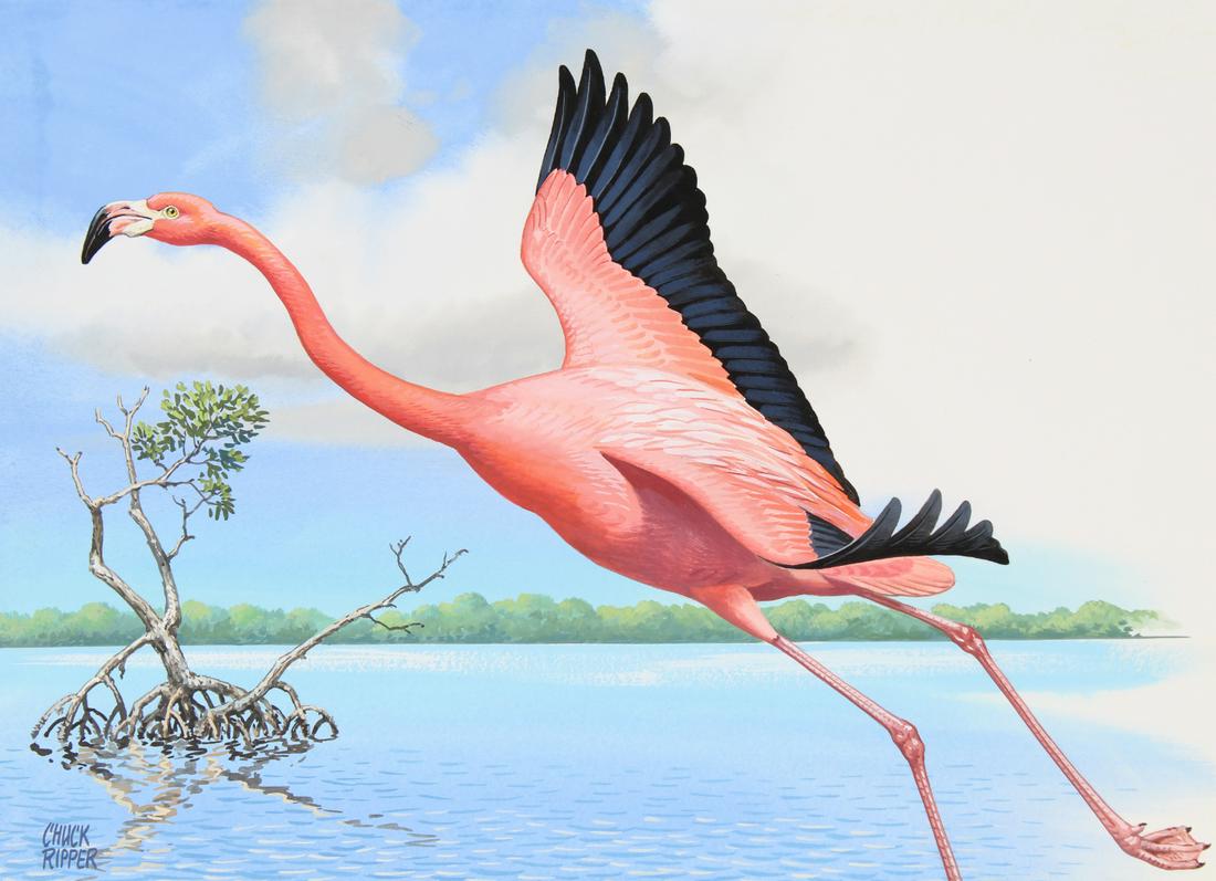 Chuck Ripper (B. 1929) "Flamingo" (1 of 4)
