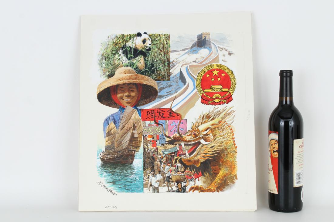 Mel Crawford (B. 1925) "China Scenes" (1 of 5)