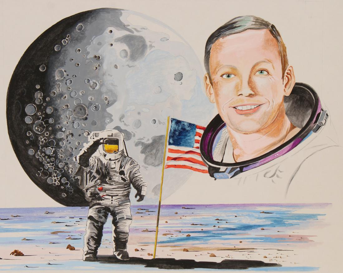 Robert Carlin (B. 1925) "Neil Armstrong" (1 of 3)