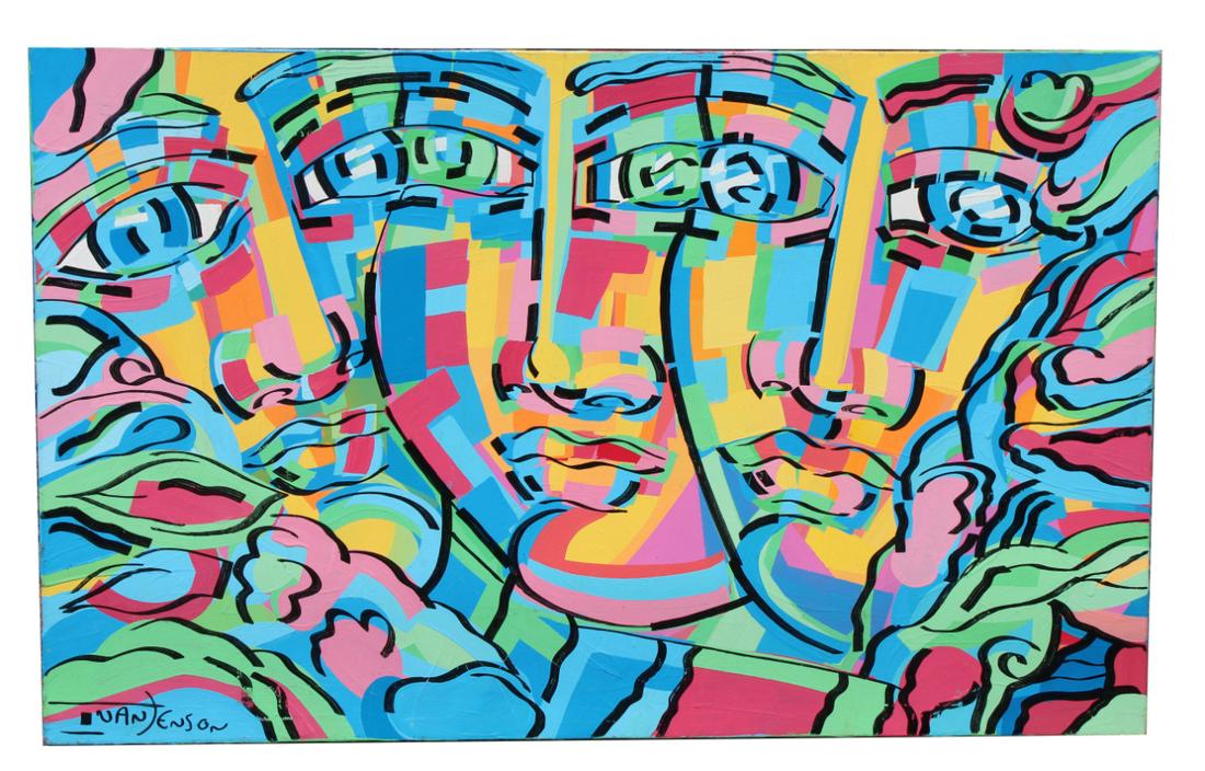 Ivan Jenson (20th C) "Trio of Faces" (1 of 4)