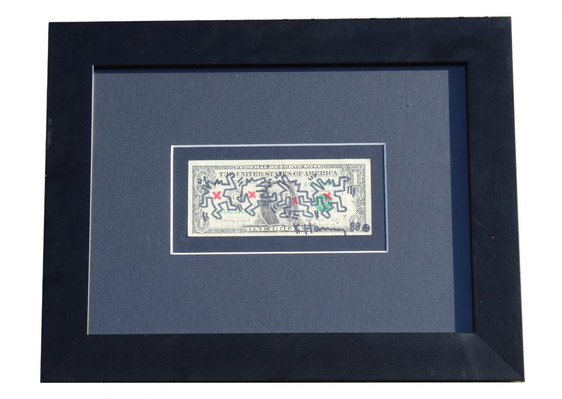 Haring Signed One Dollar Bill (1 of 4)