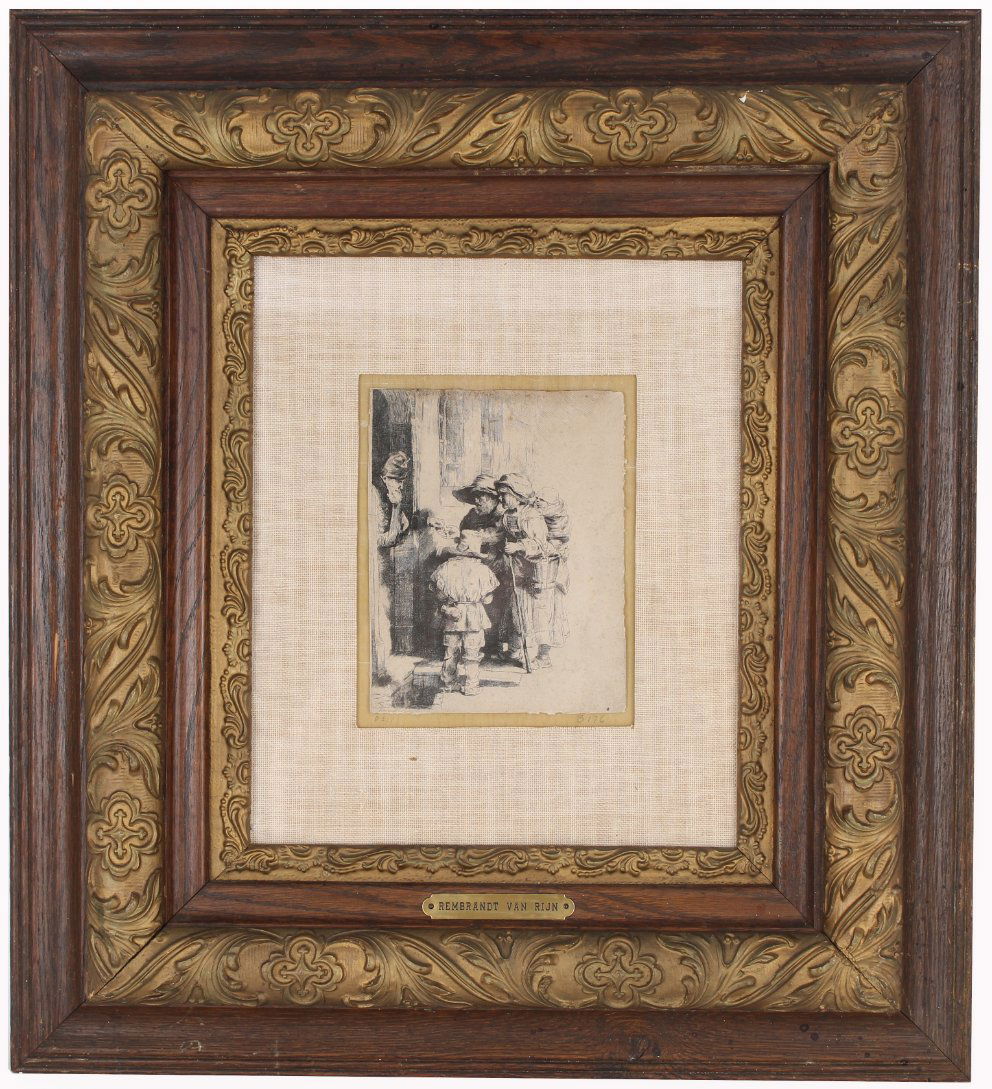 Rembrandt "Beggars Receiving Alms at the Door" (1 of 6)