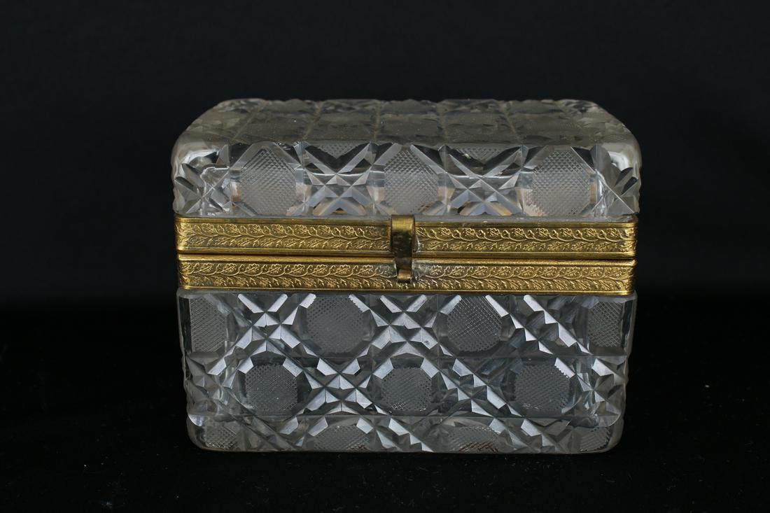 Antique Cut Glass/Gilt Bronze Jewelry Box (1 of 3)