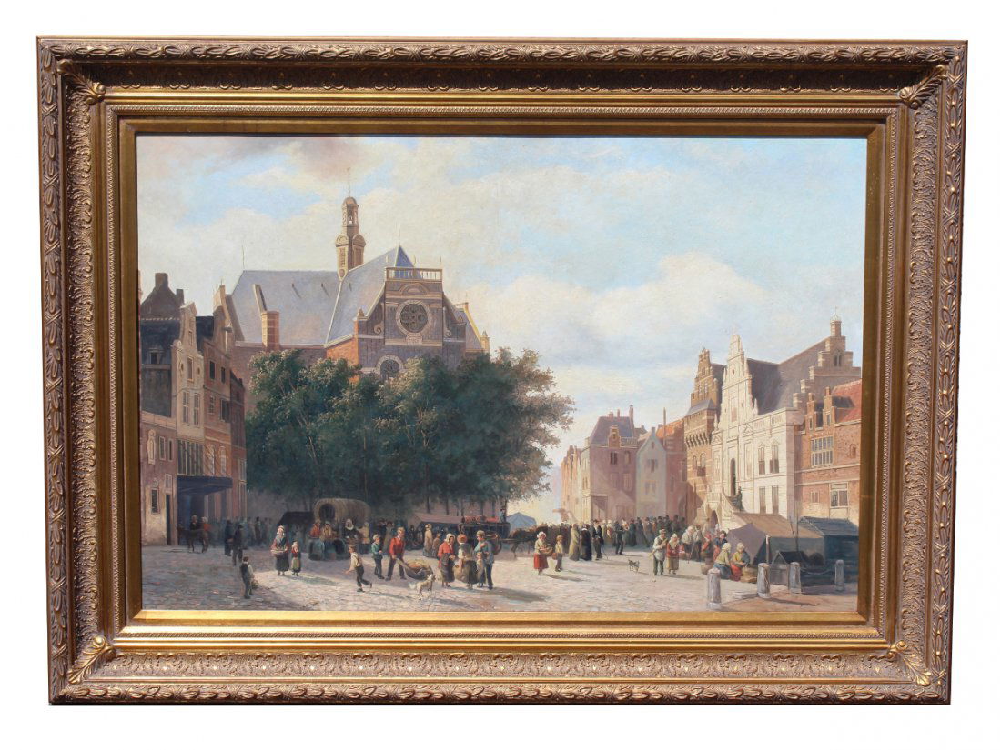 20th C. Dutch Village Scene w/ Figures (1 of 8)