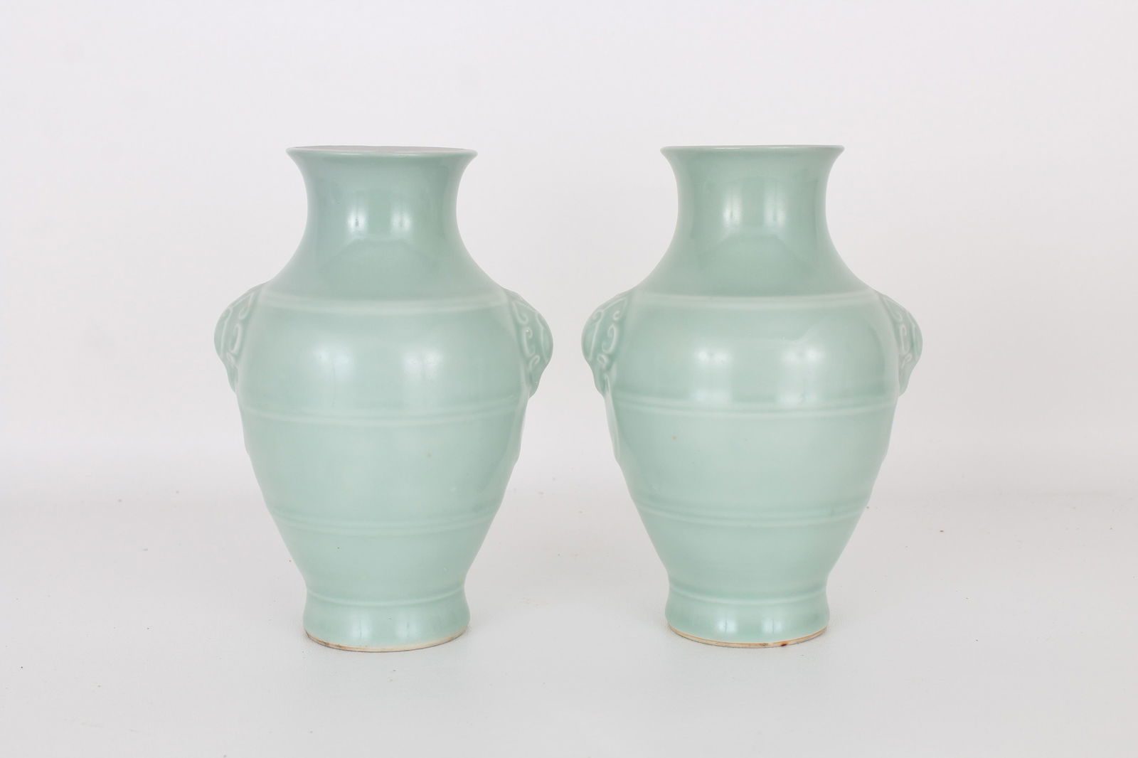 (2) Chinese Longquan Glazed Vases, Marked (1 of 8)