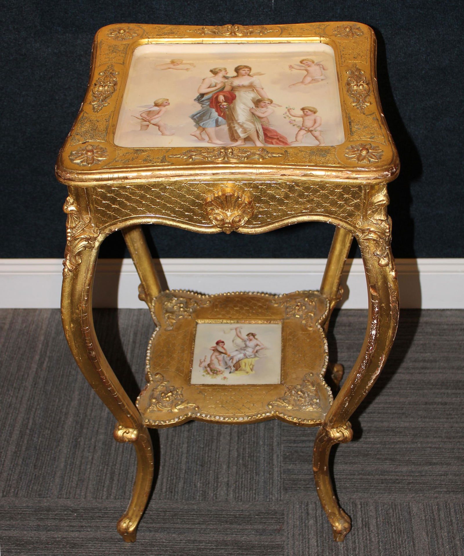 Antique French Porcelain Inset Sewing Table (1 of 4)