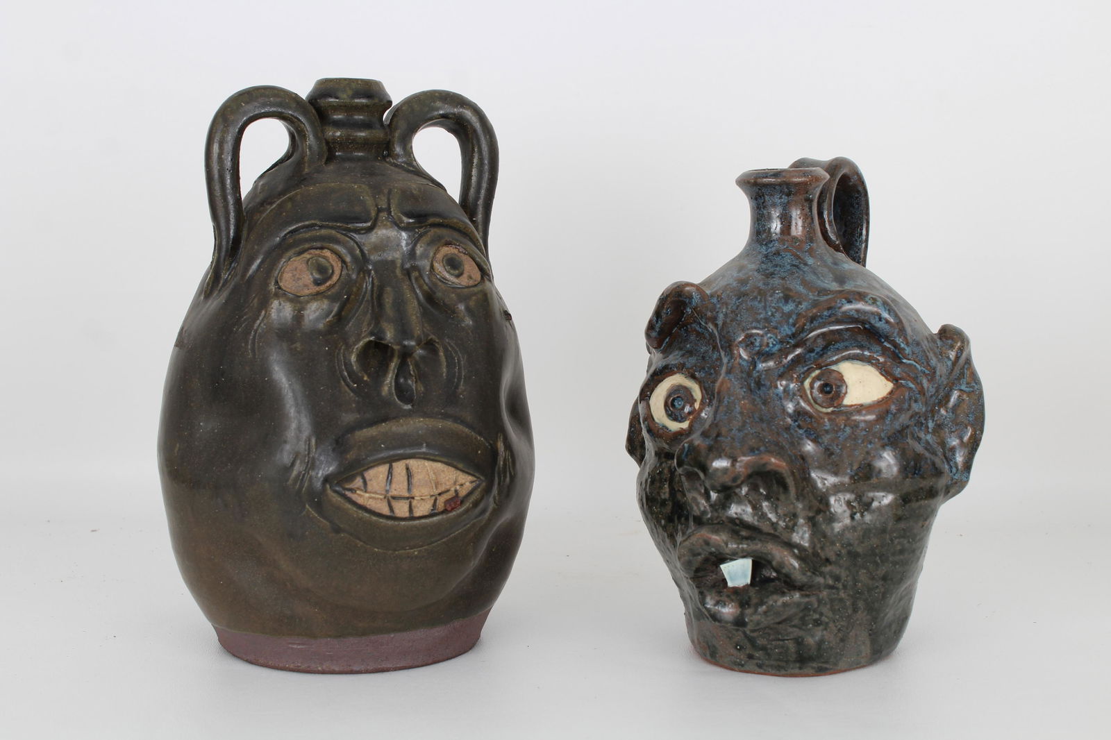(2) American Folk Art Pottery Vases (1 of 6)