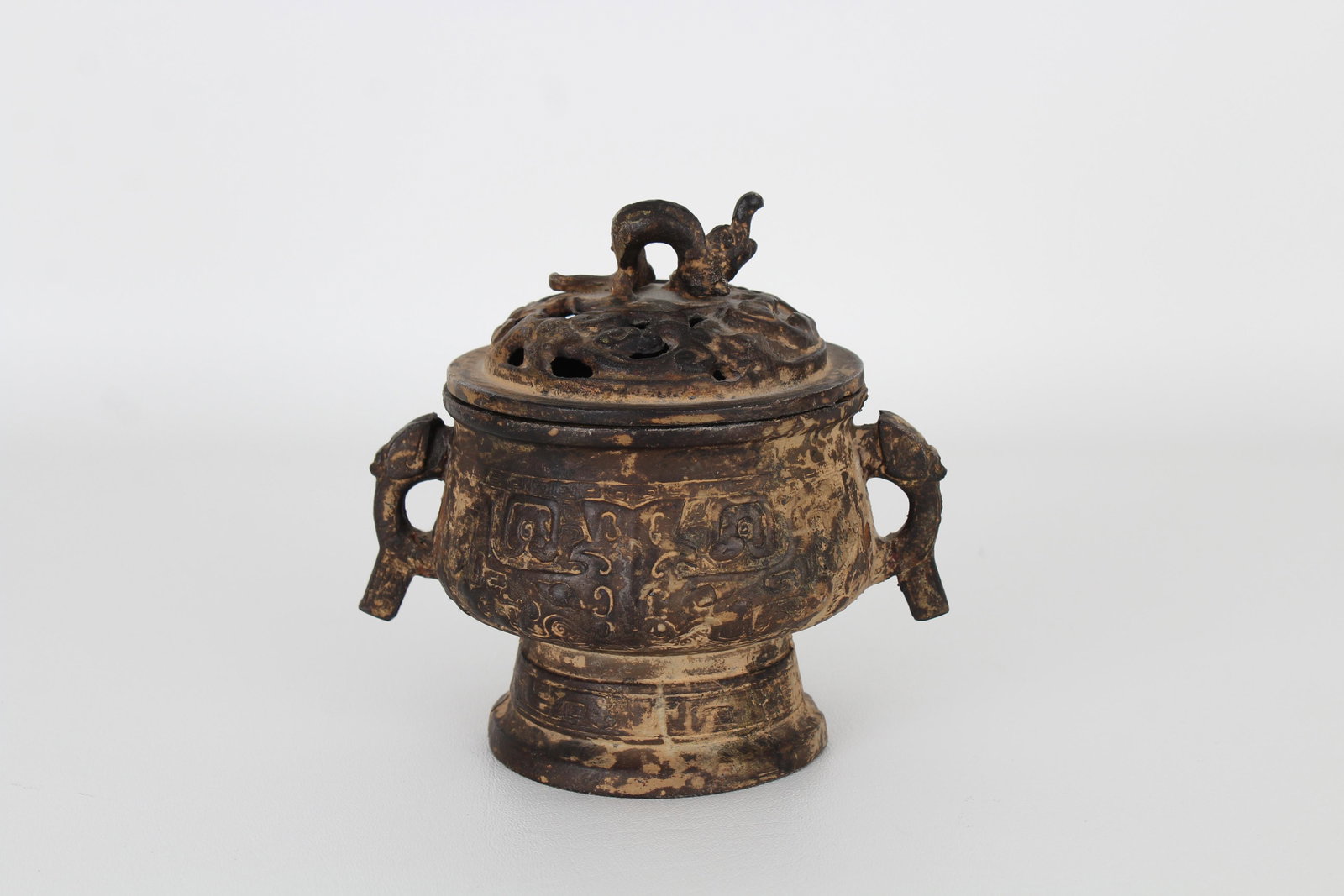 Chinese Archaic Style Bronze Censer: Chinese Archaic Style Bronze Censer. Height: 5.75 in.